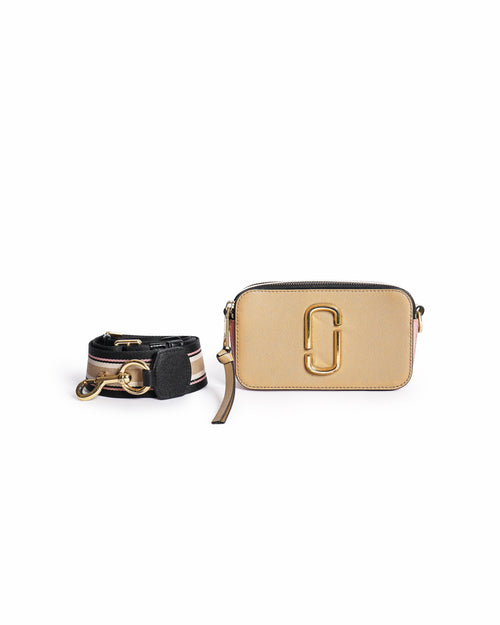 Marc Jacobs Tan & Pink The Snapshot Crossbody Bag