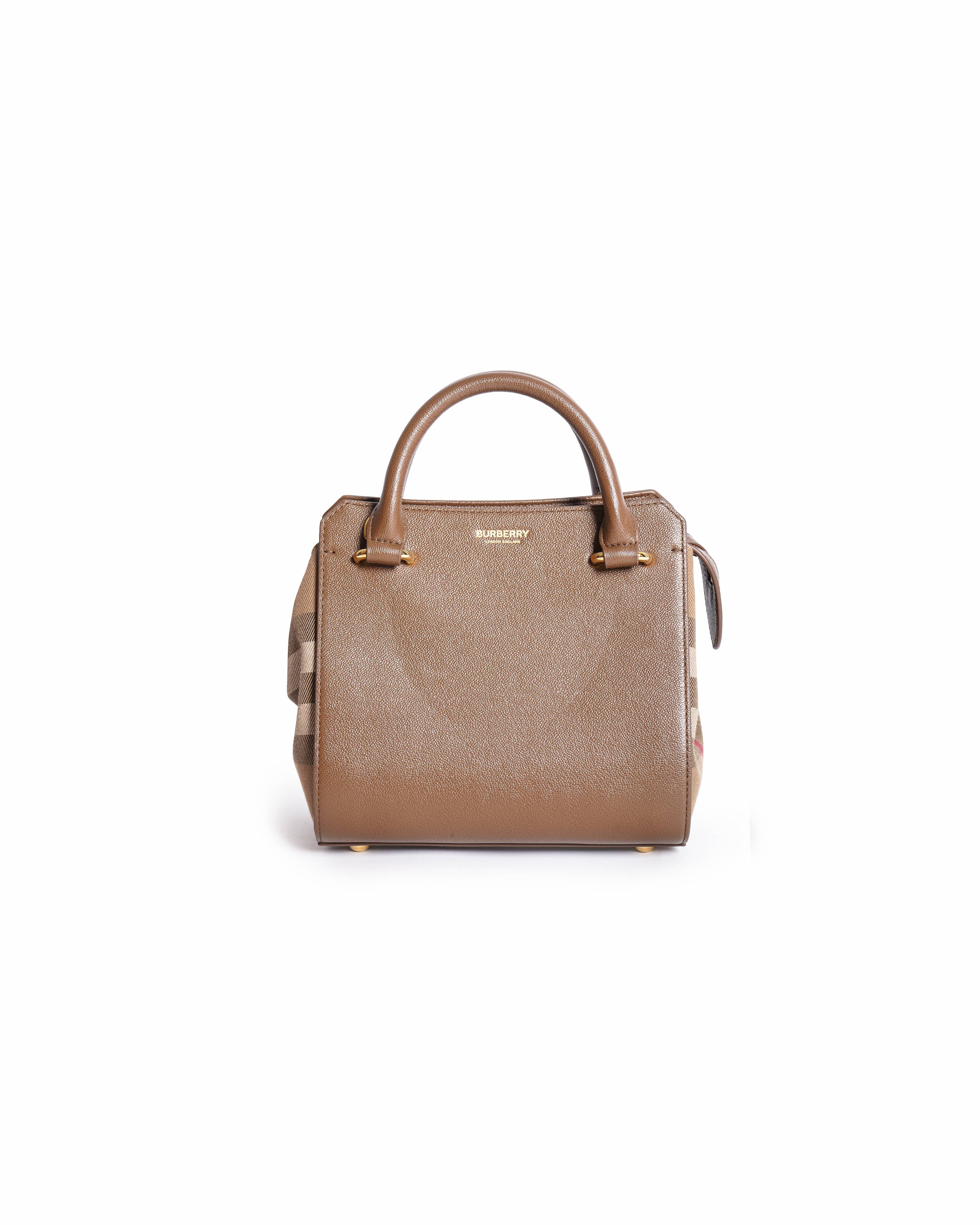 Burberry Banwell Check Canvas & Leather Satchel