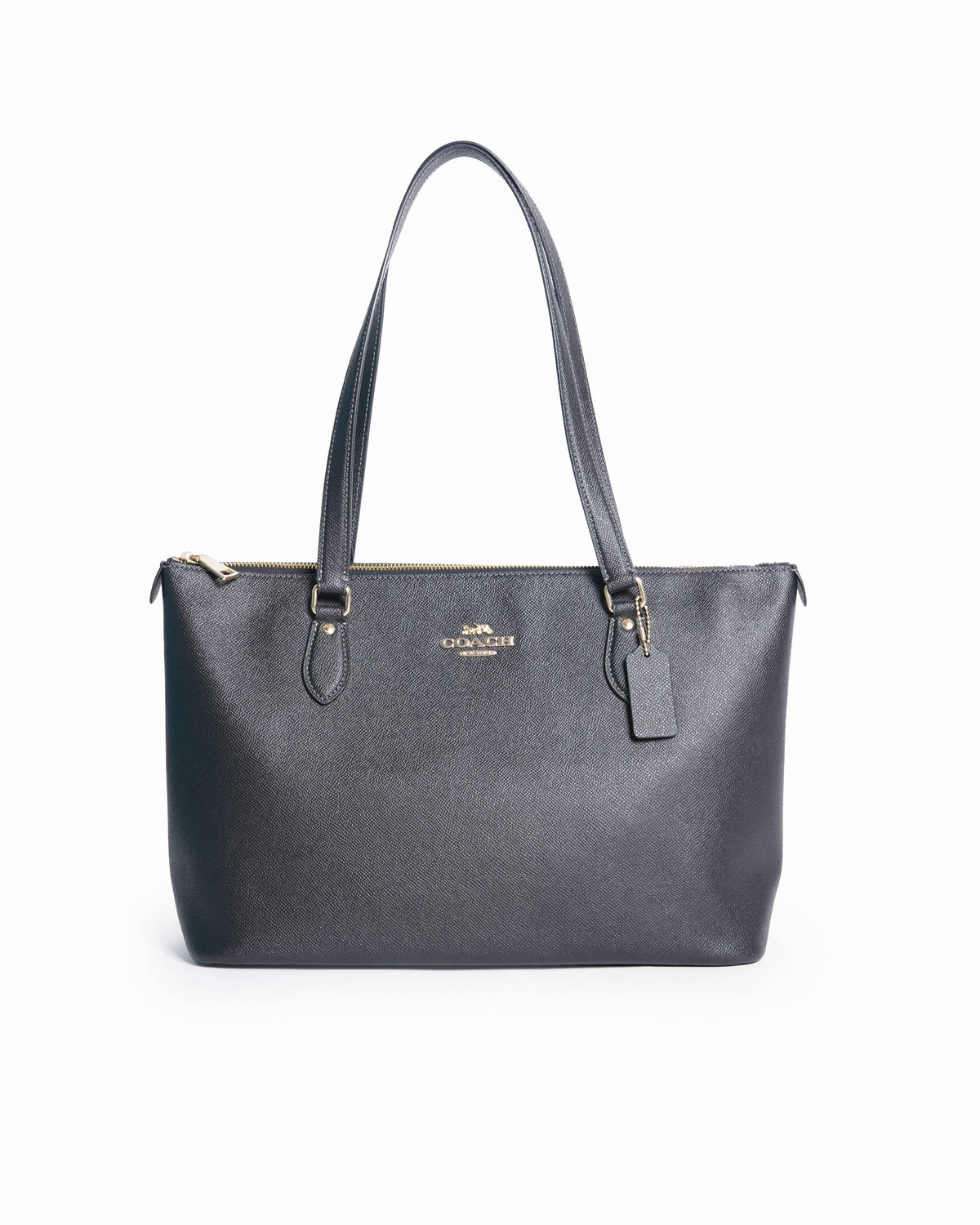 New Coach Gallery Leather Tote In Black