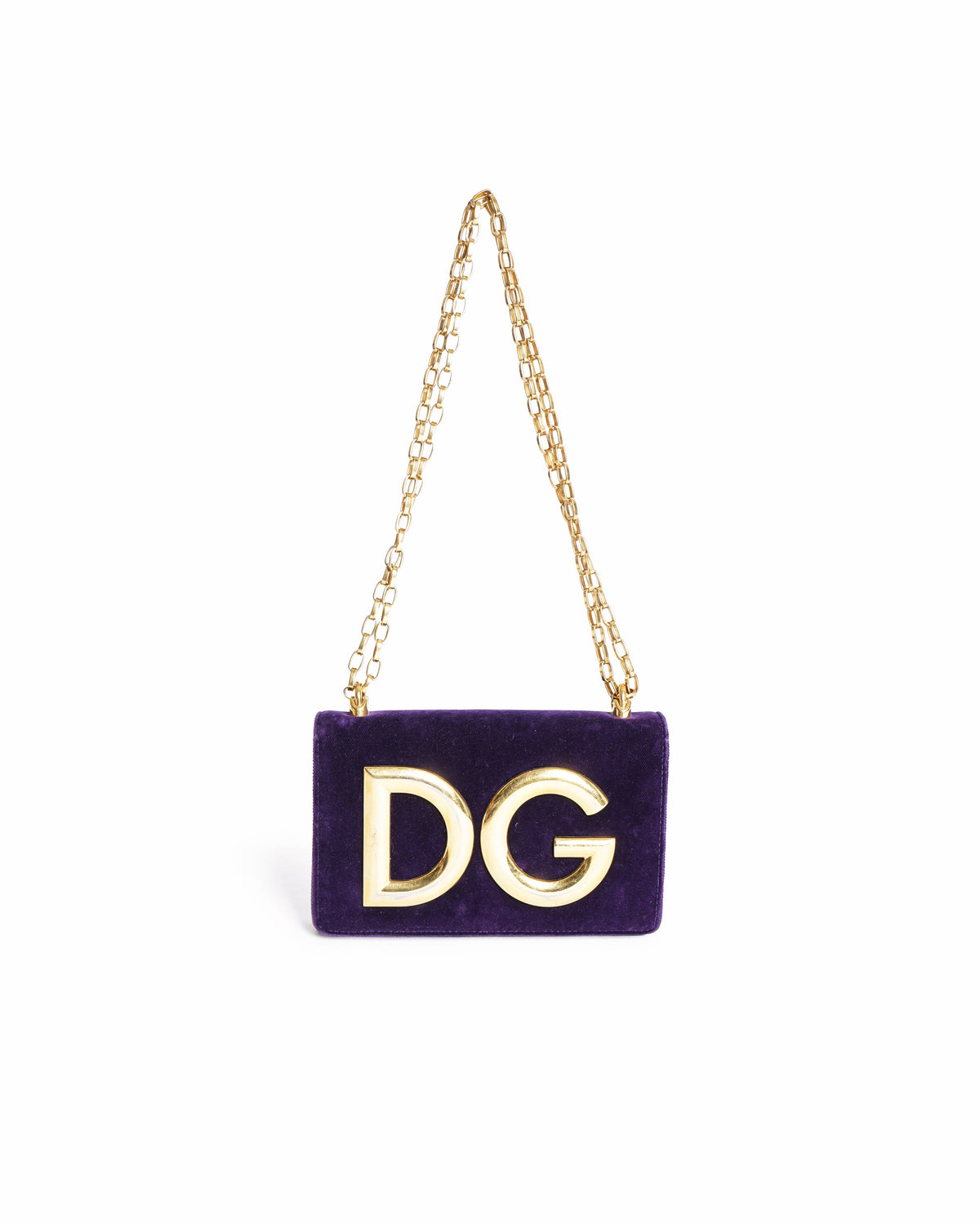 Dolce & Gabbana Velvet Chain-Link Shoulder Bag
