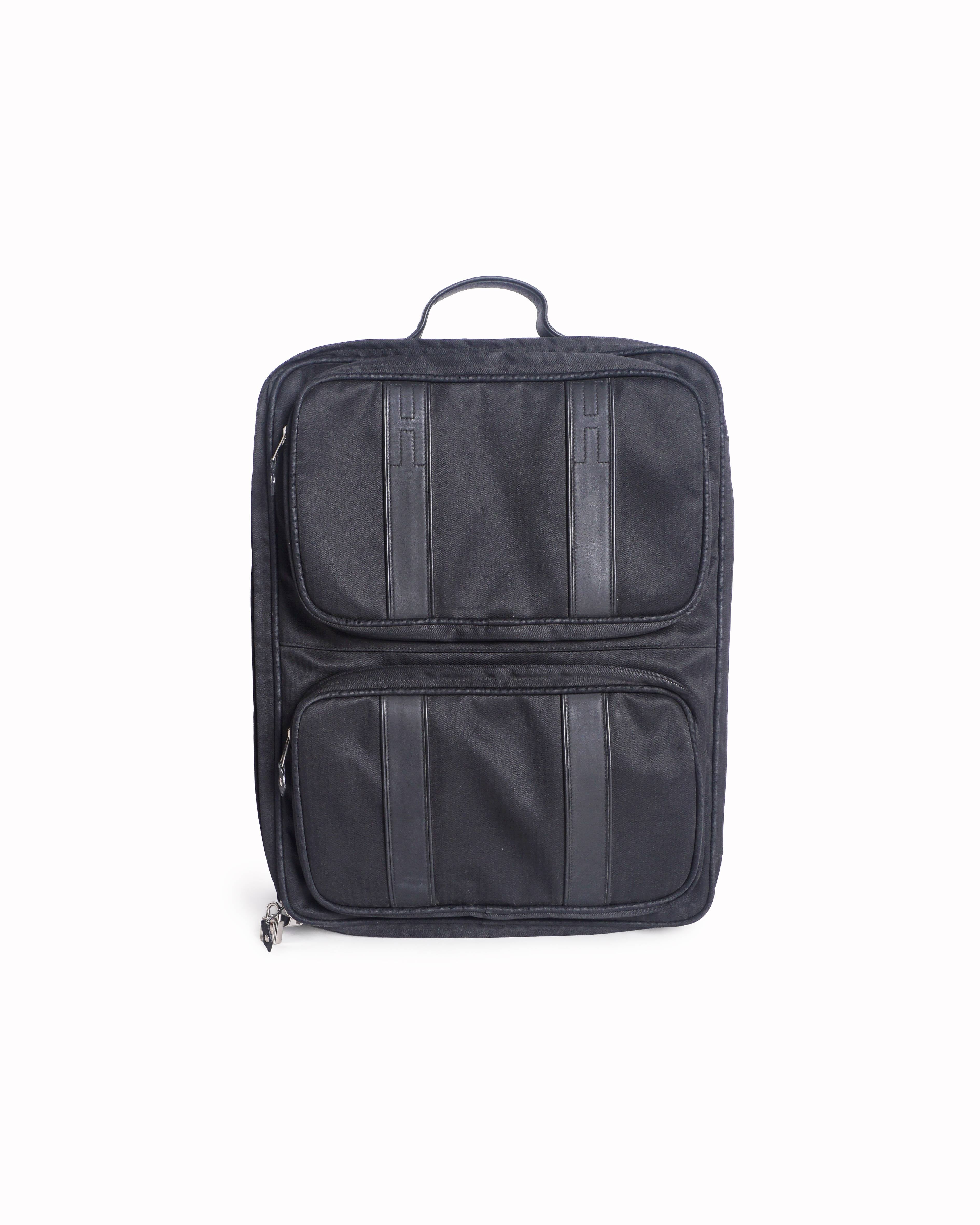 Hermès Citynews Rolling Suitcase 55 Black Canvas