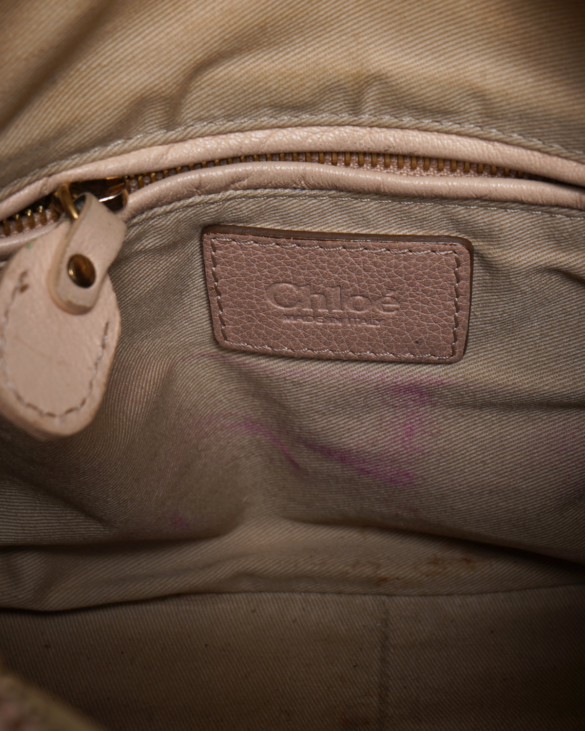 Chloé paraty small leather bag in pink