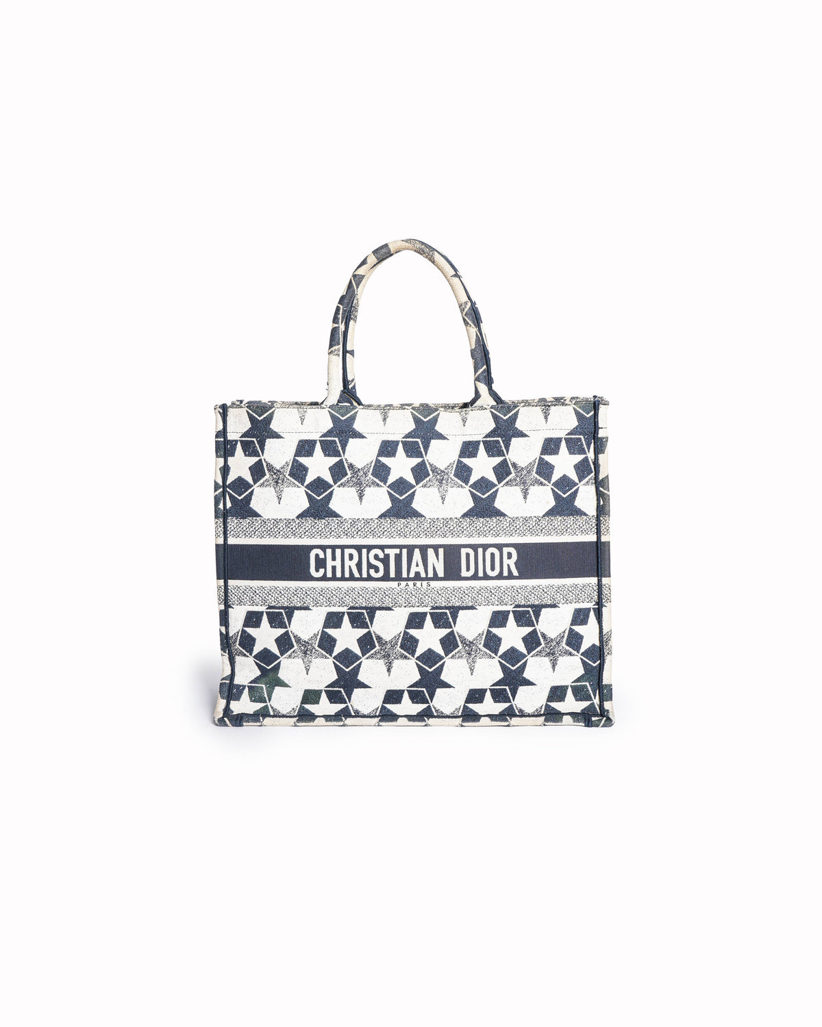 Christian Dior Book Tote in Blue and White Etoile Motif