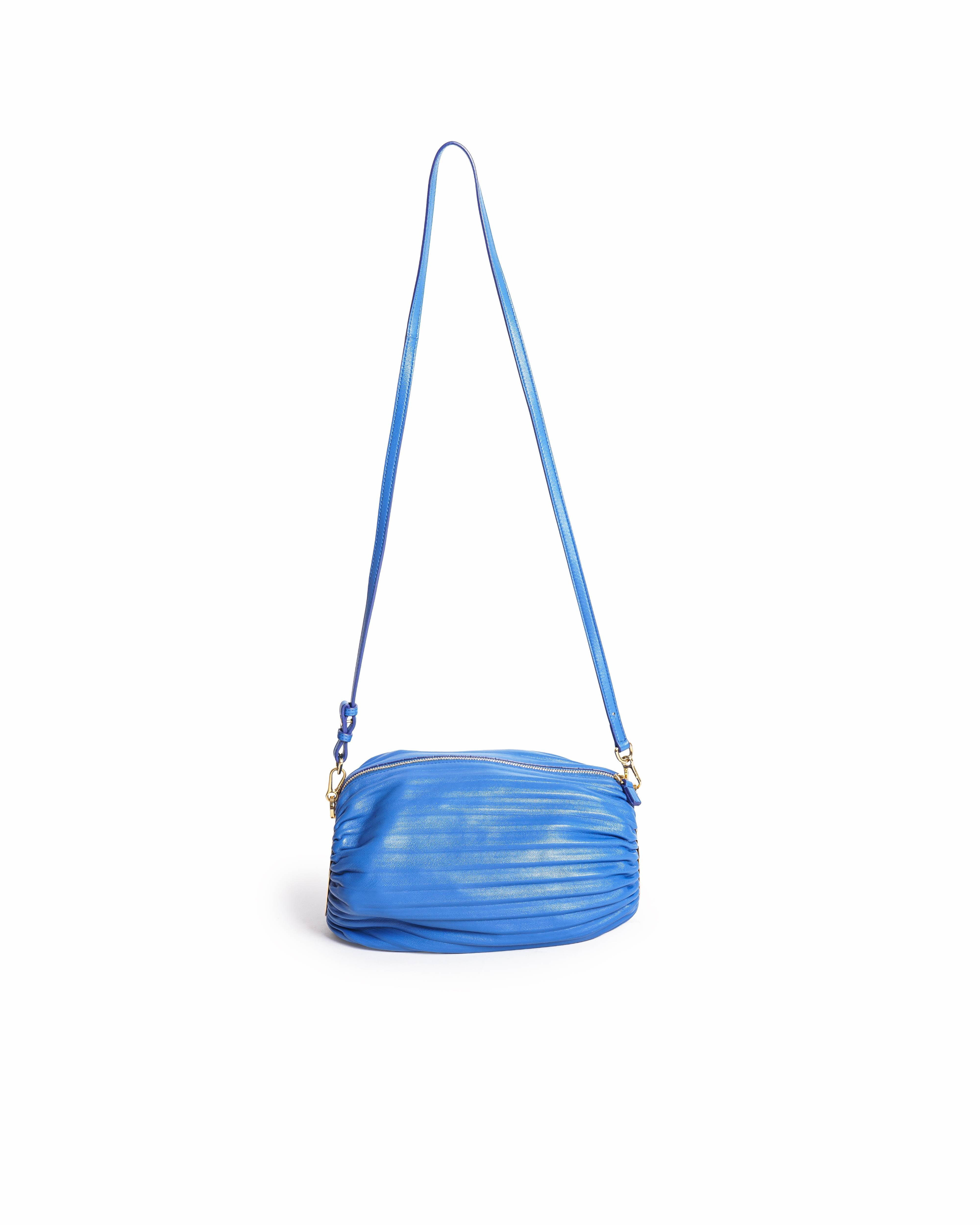 Loewe Electric Blue Pleated Bracelet Shoulder Bag