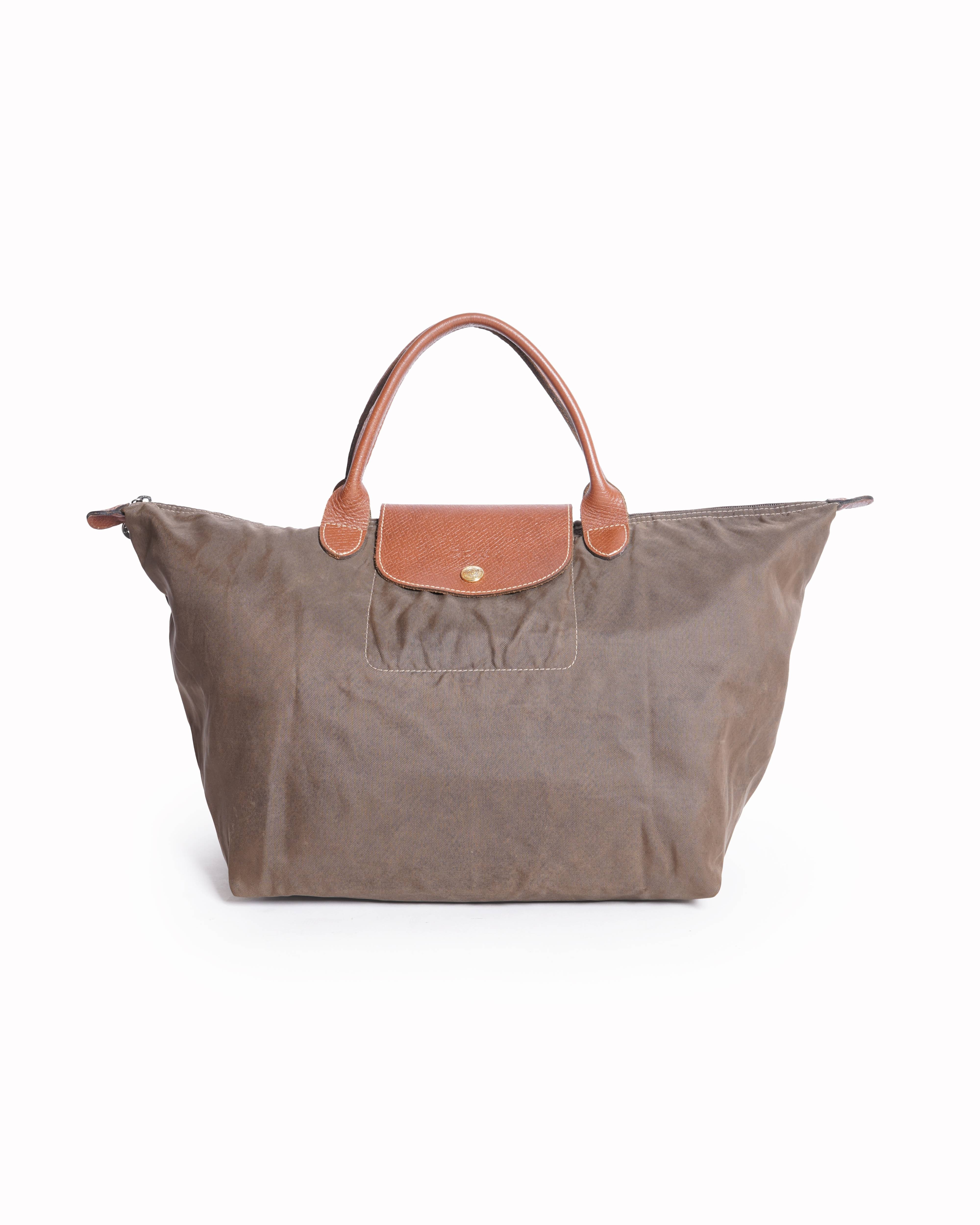 Longchamp Le Pliage Large Tote Bag In Olive Green