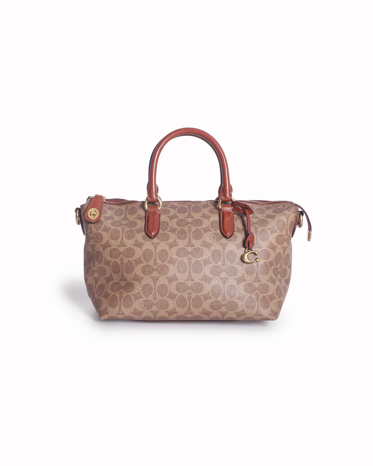 Coach Cara Signature Medium Satchel Bag