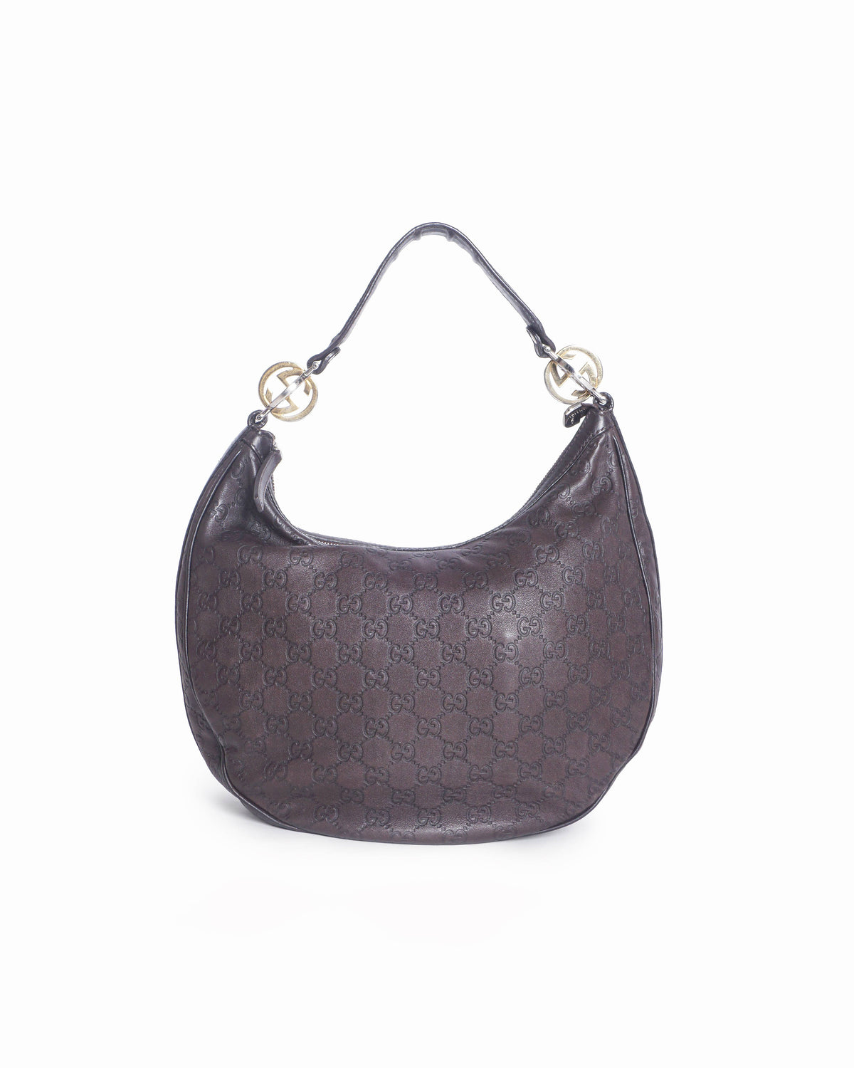 Gucci Dark Brown Guccissima Leather Hobo Shoulder Bag
