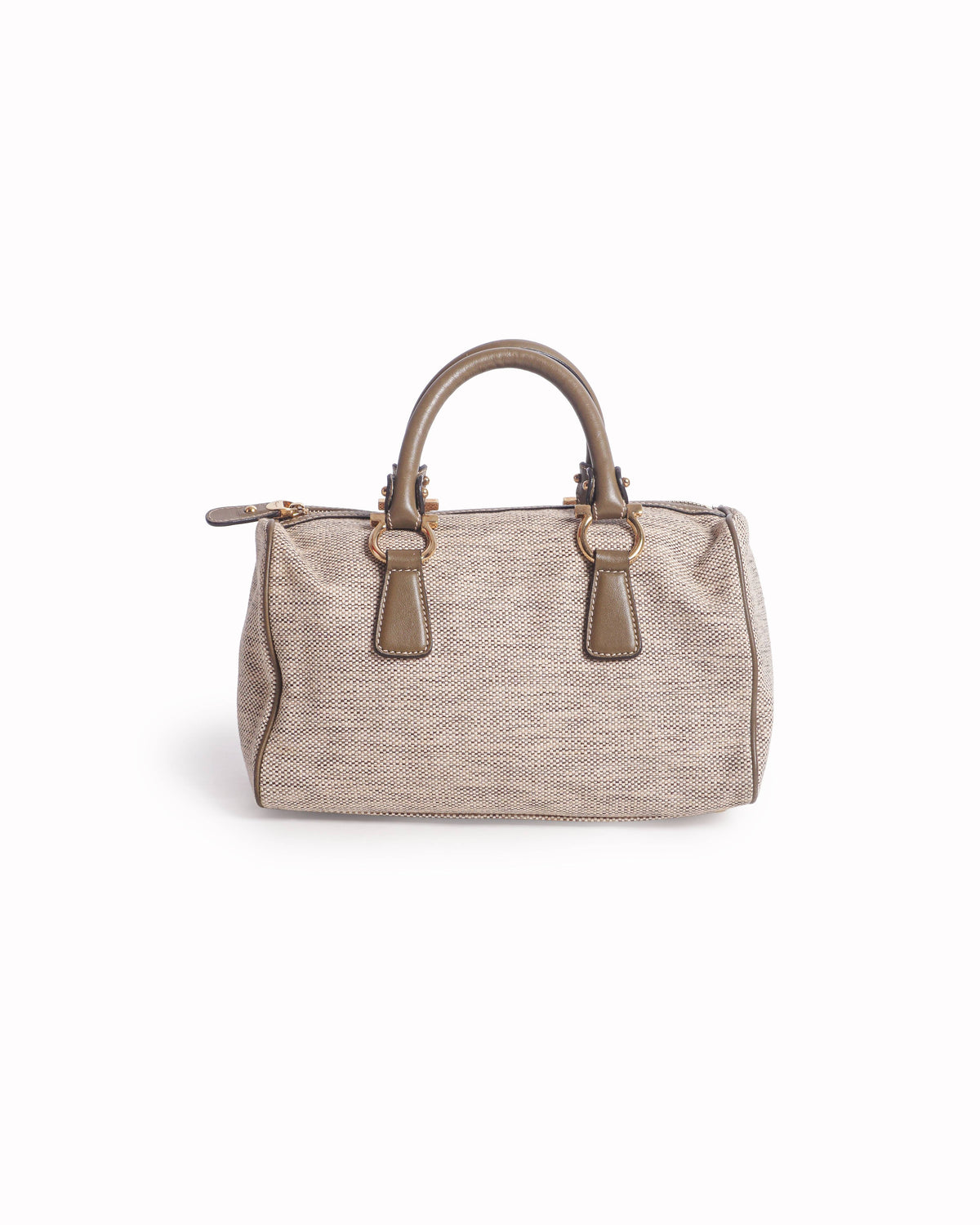 Salvatore Ferragamo Canvas & Leather Gancini Satchel