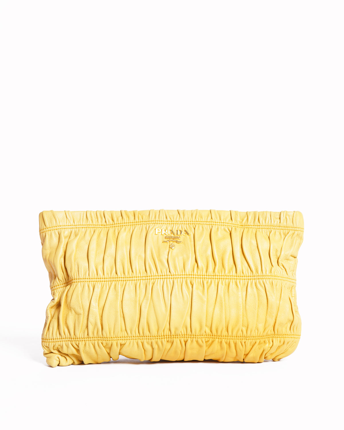 Prada nappa gaufre leather clutch bag