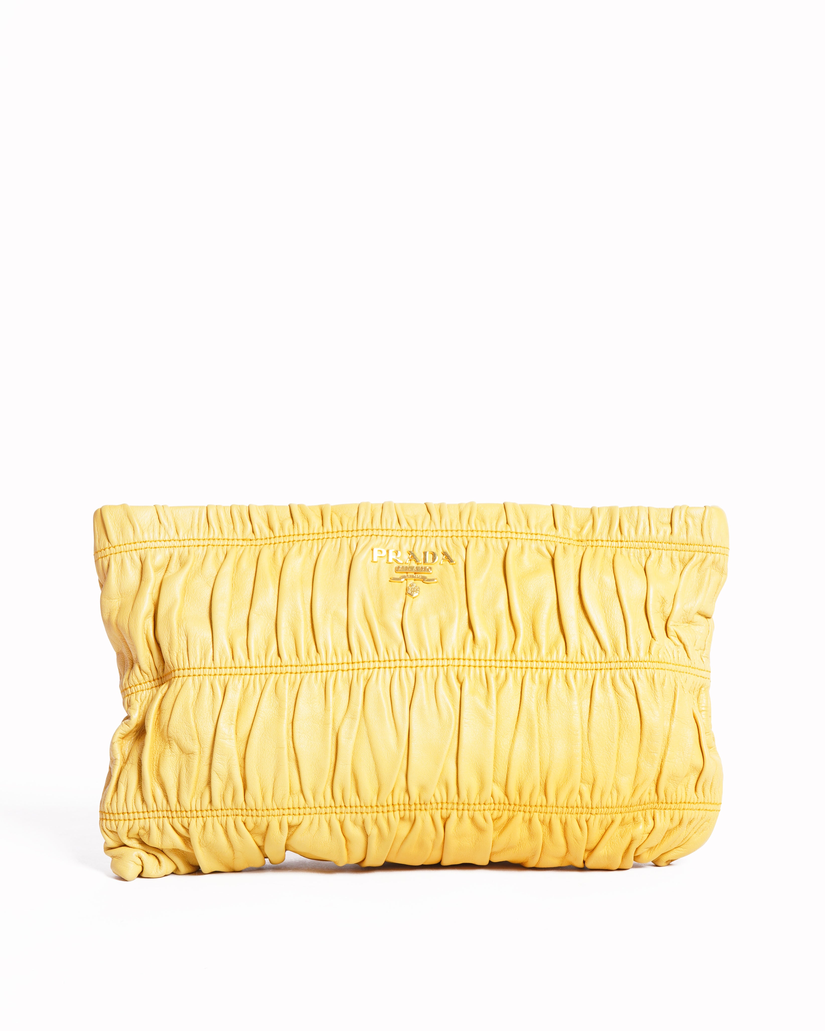 Prada nappa gaufre leather clutch bag