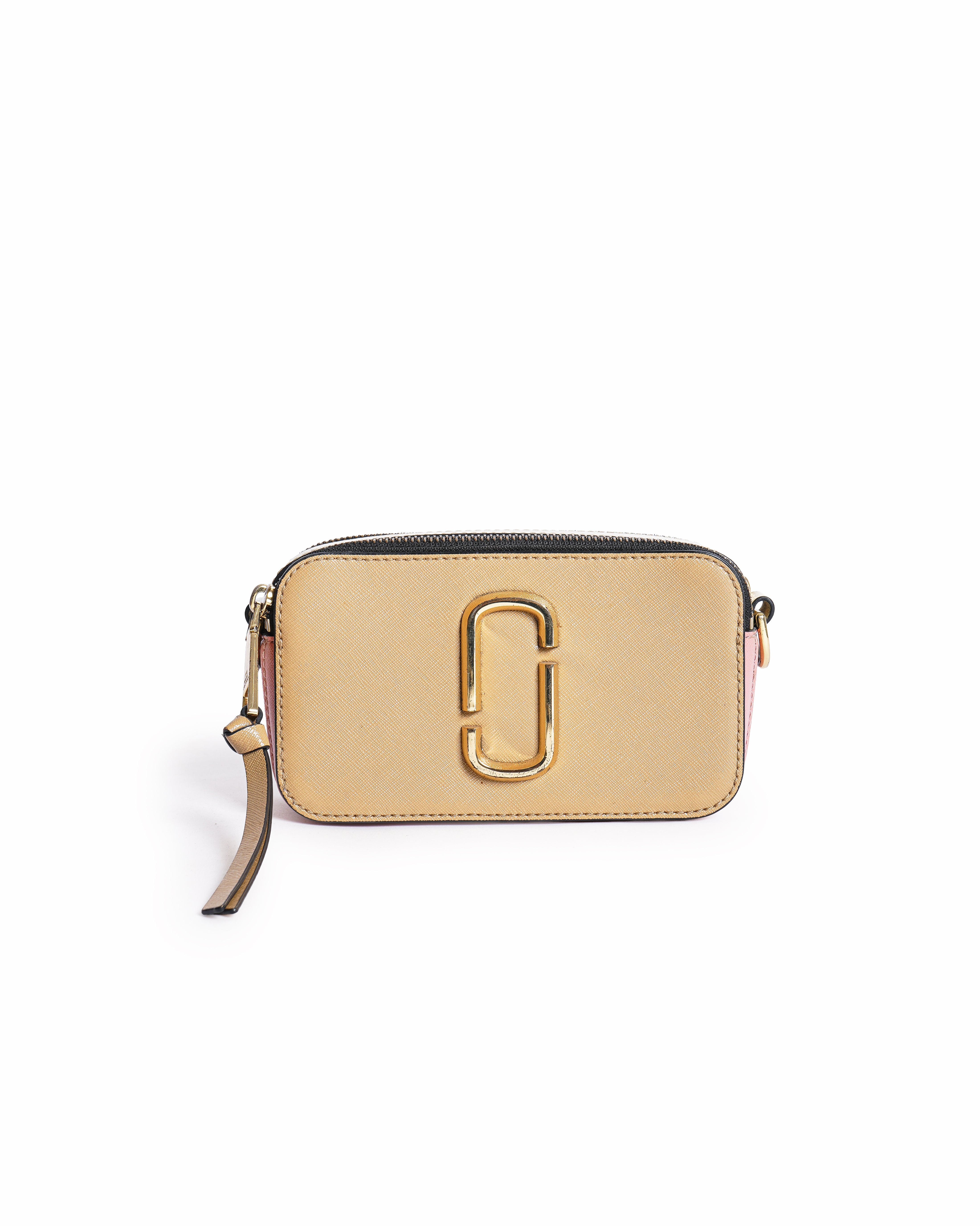 Marc Jacobs Tan & Pink The Snapshot Crossbody Bag