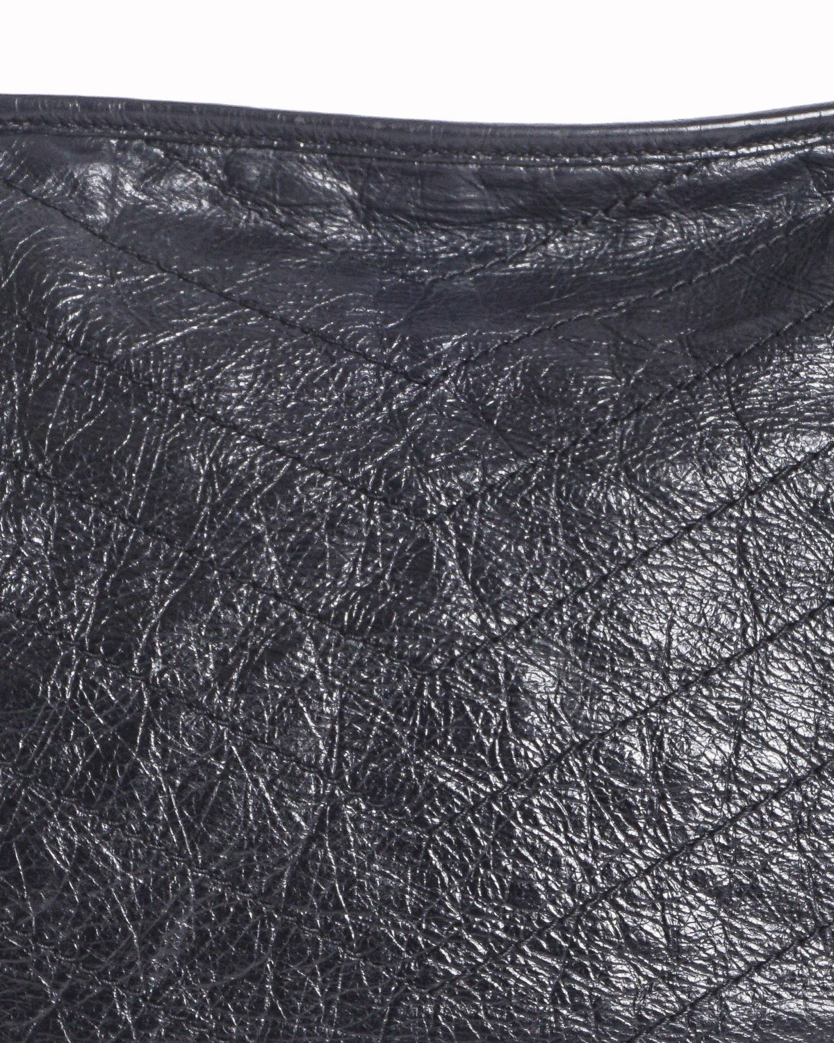 Saint Laurent Black Crinkled Leather Large Niki Tote Bag