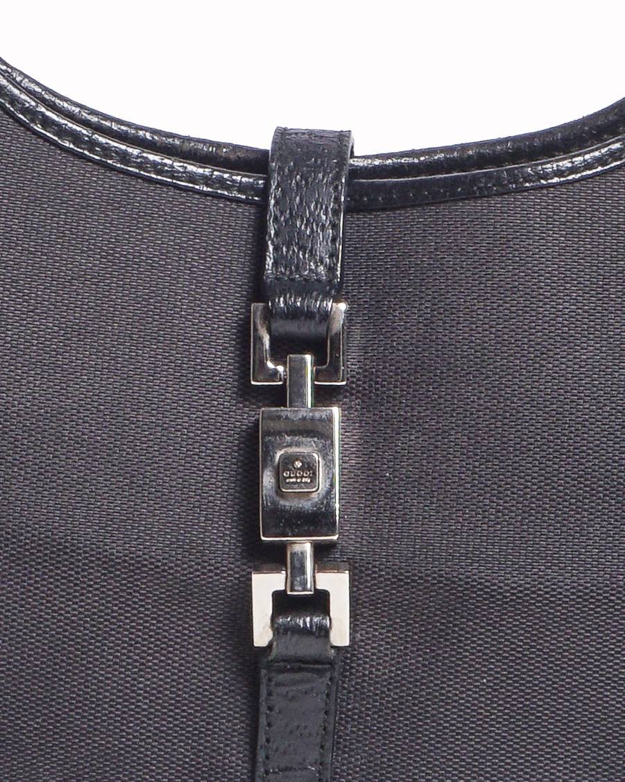 Gucci Vintage Dark Brown Canvas Jackie Small Handbag