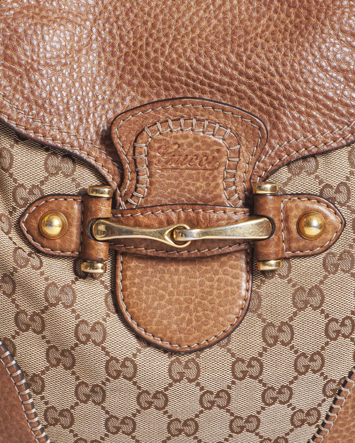 Gucci Pelham Beige GG Canvas & Leather Horsebit Bag