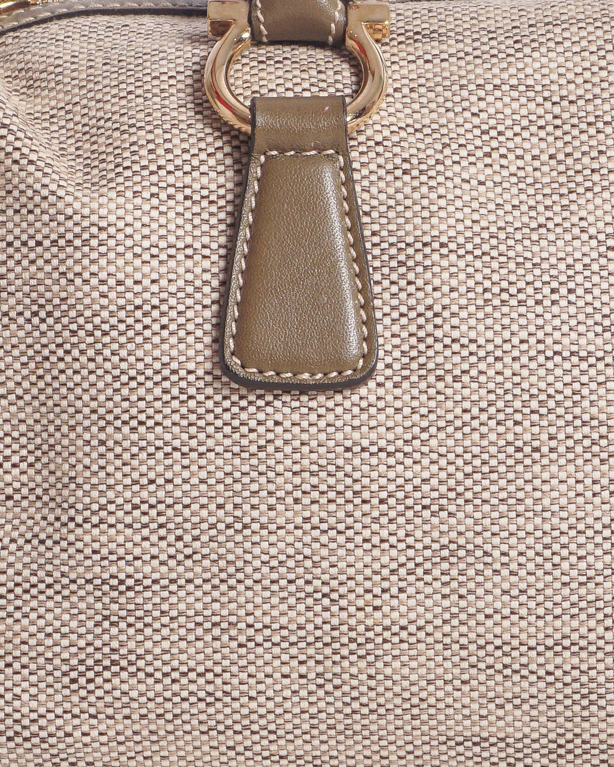 Salvatore Ferragamo Canvas & Leather Gancini Satchel