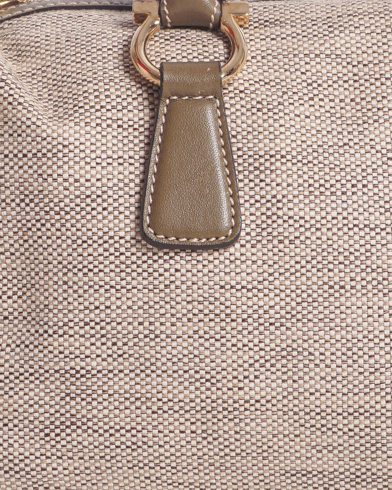 Salvatore Ferragamo Canvas & Leather Gancini Satchel