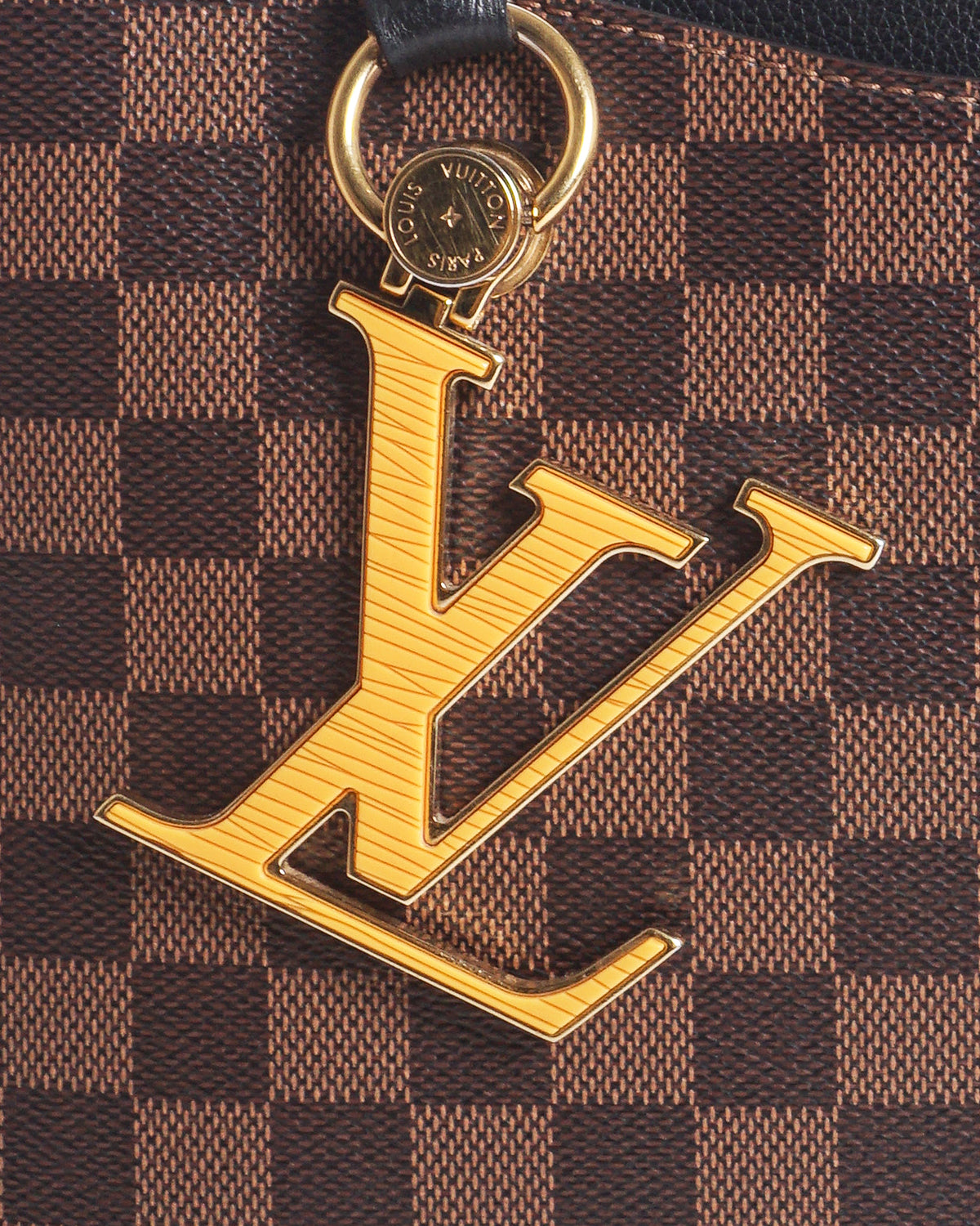 Louis Vuitton Riverside Damier Ebene Leather Tote Bag