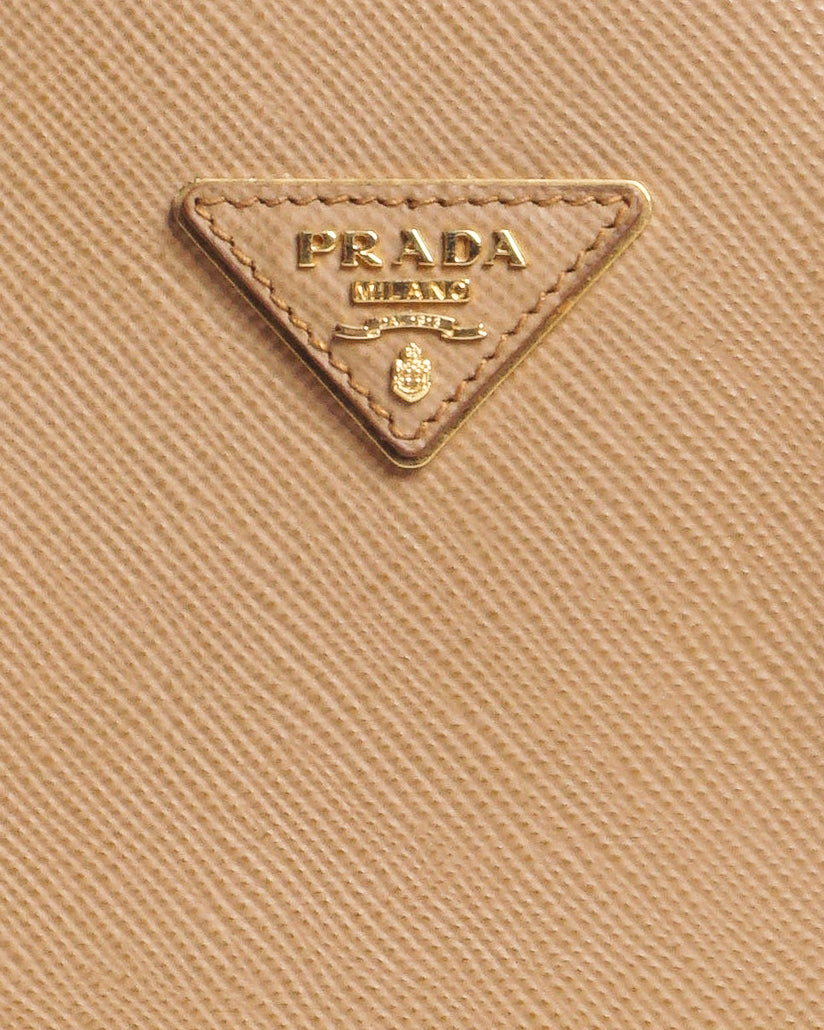 Prada Double Cuir Saffiano Leather Satchel Tote