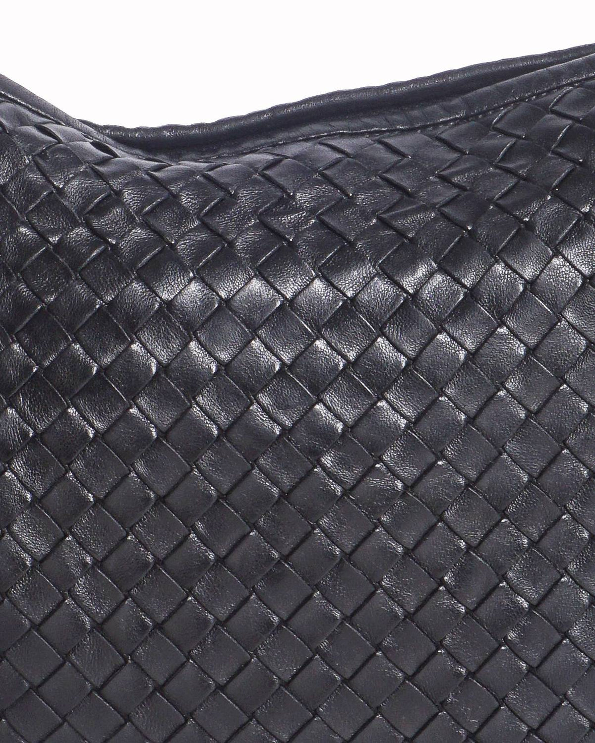 Bottega Veneta Black Intrecciato Nappa Leather Medium Veneta Hobo