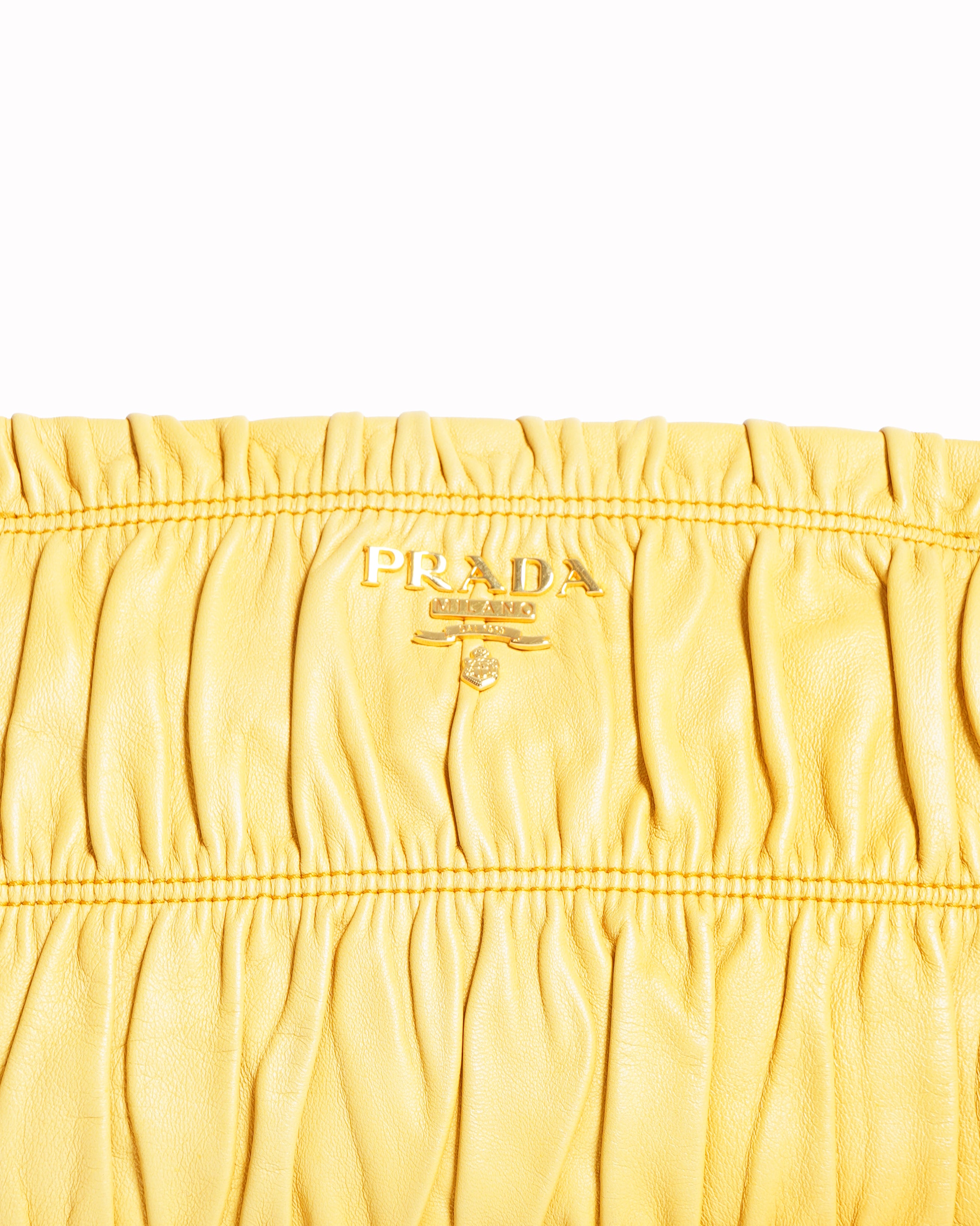 Prada nappa gaufre leather clutch bag