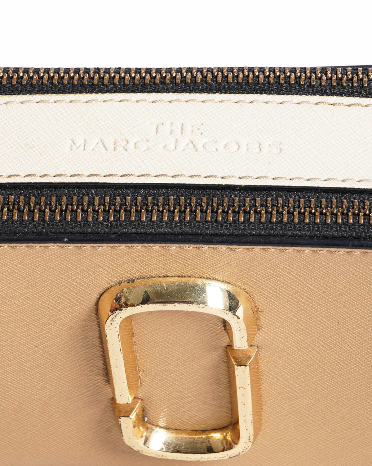 Marc Jacobs Tan & Pink The Snapshot Crossbody Bag