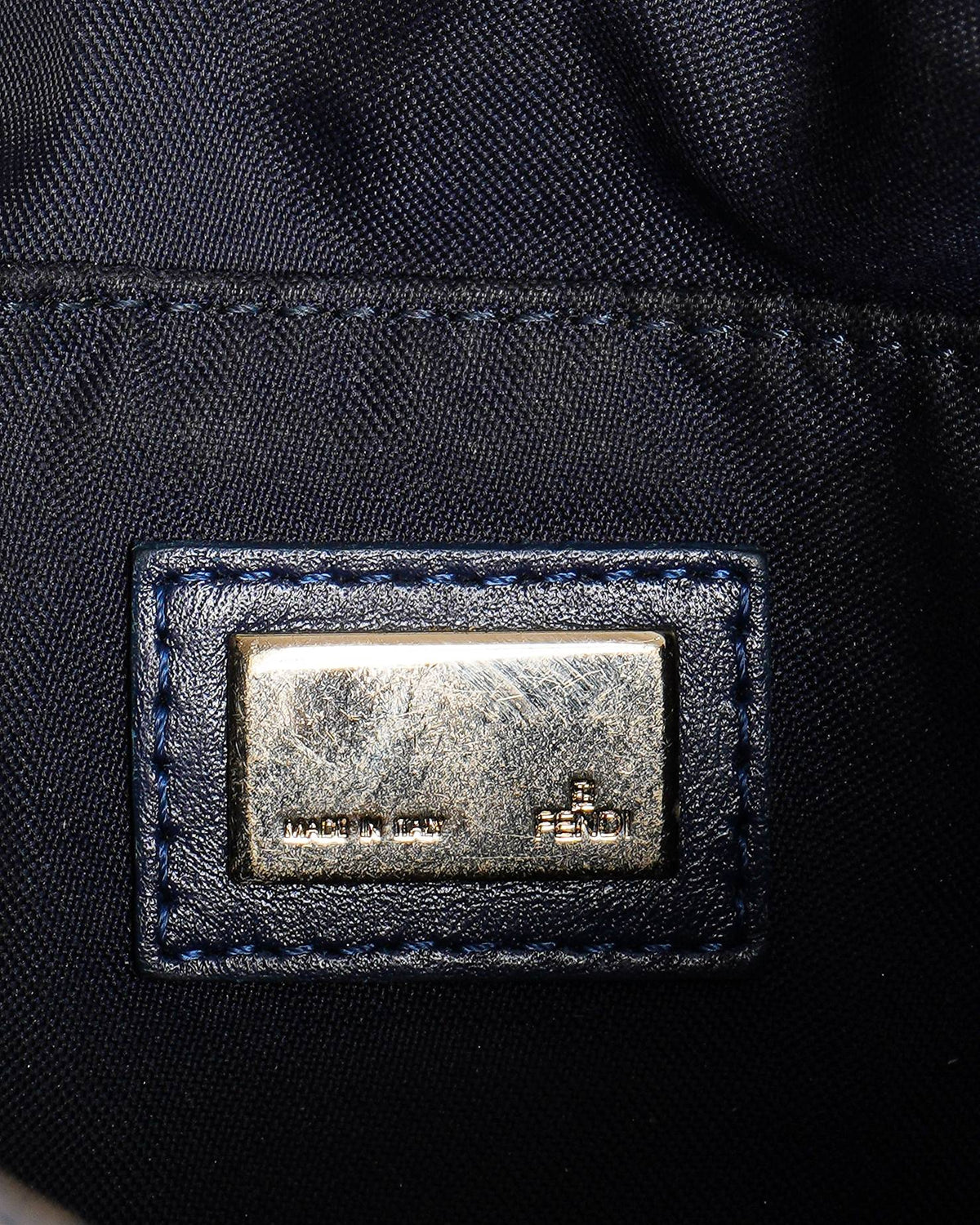 Fendi Vintage Zucchino Canvas & Leather Shoulder Bag