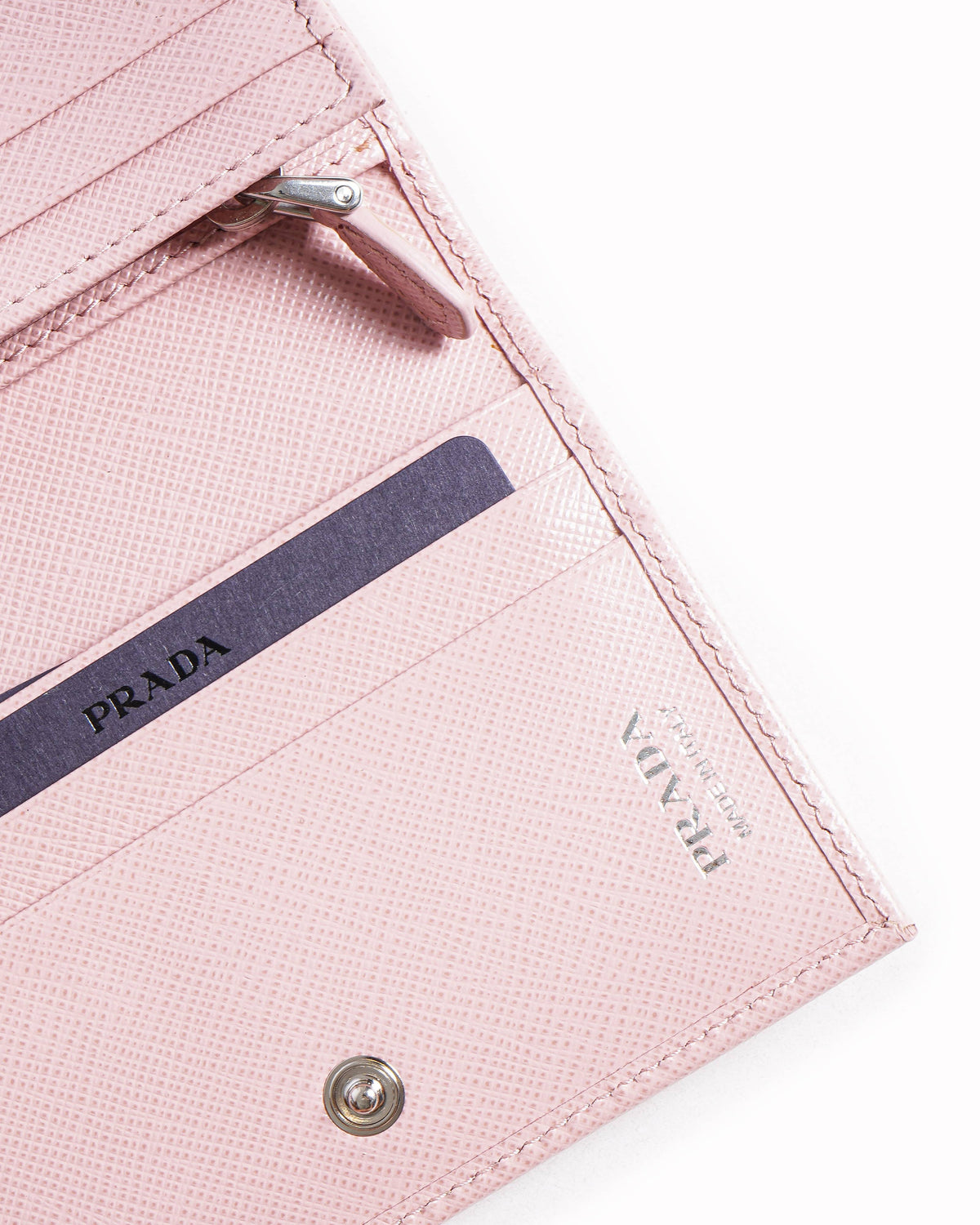 Prada Saffiano Leather Card Holder In Pink