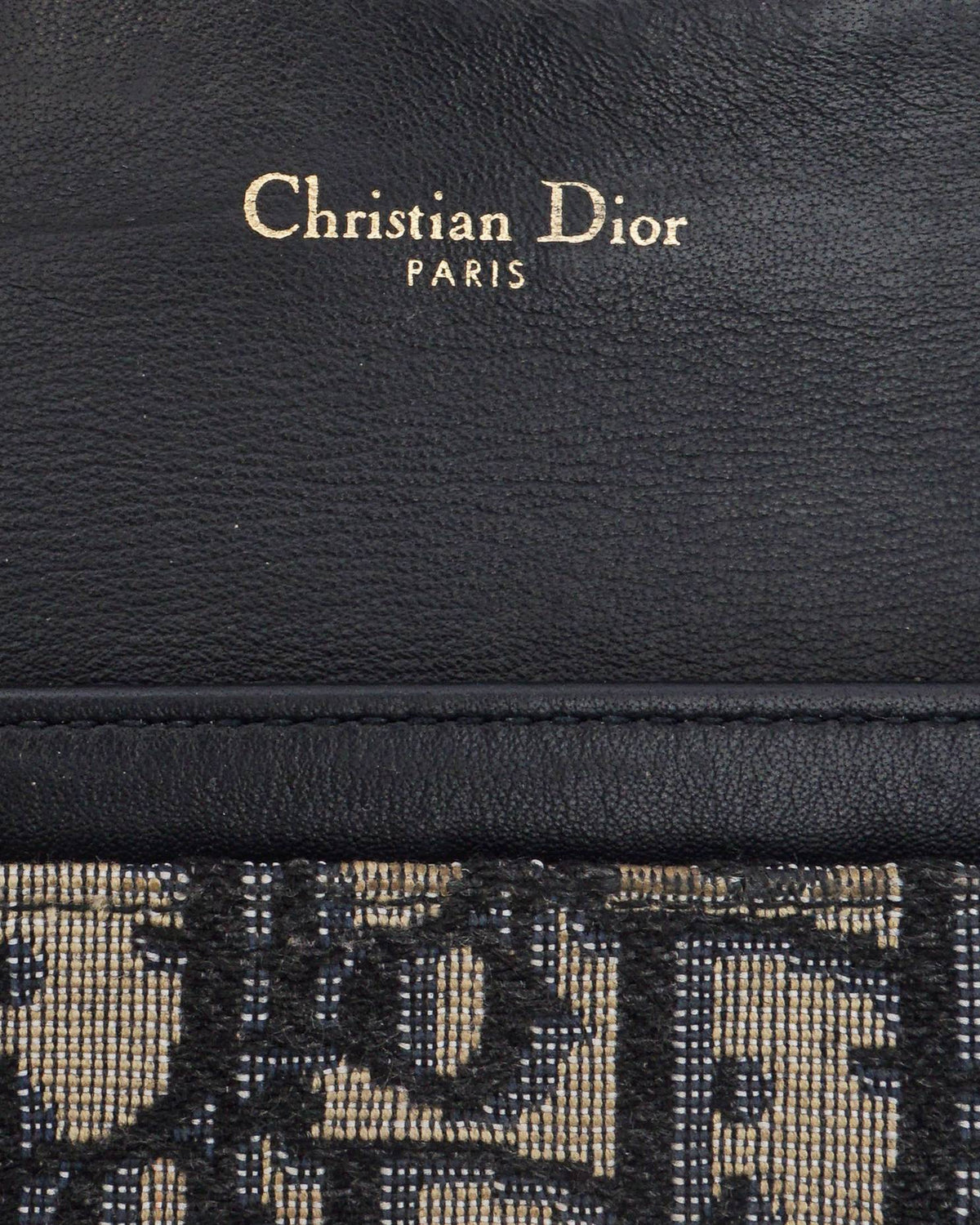 Christian Dior Oblique Jacquard Saddle Flap Card Holder Wallet