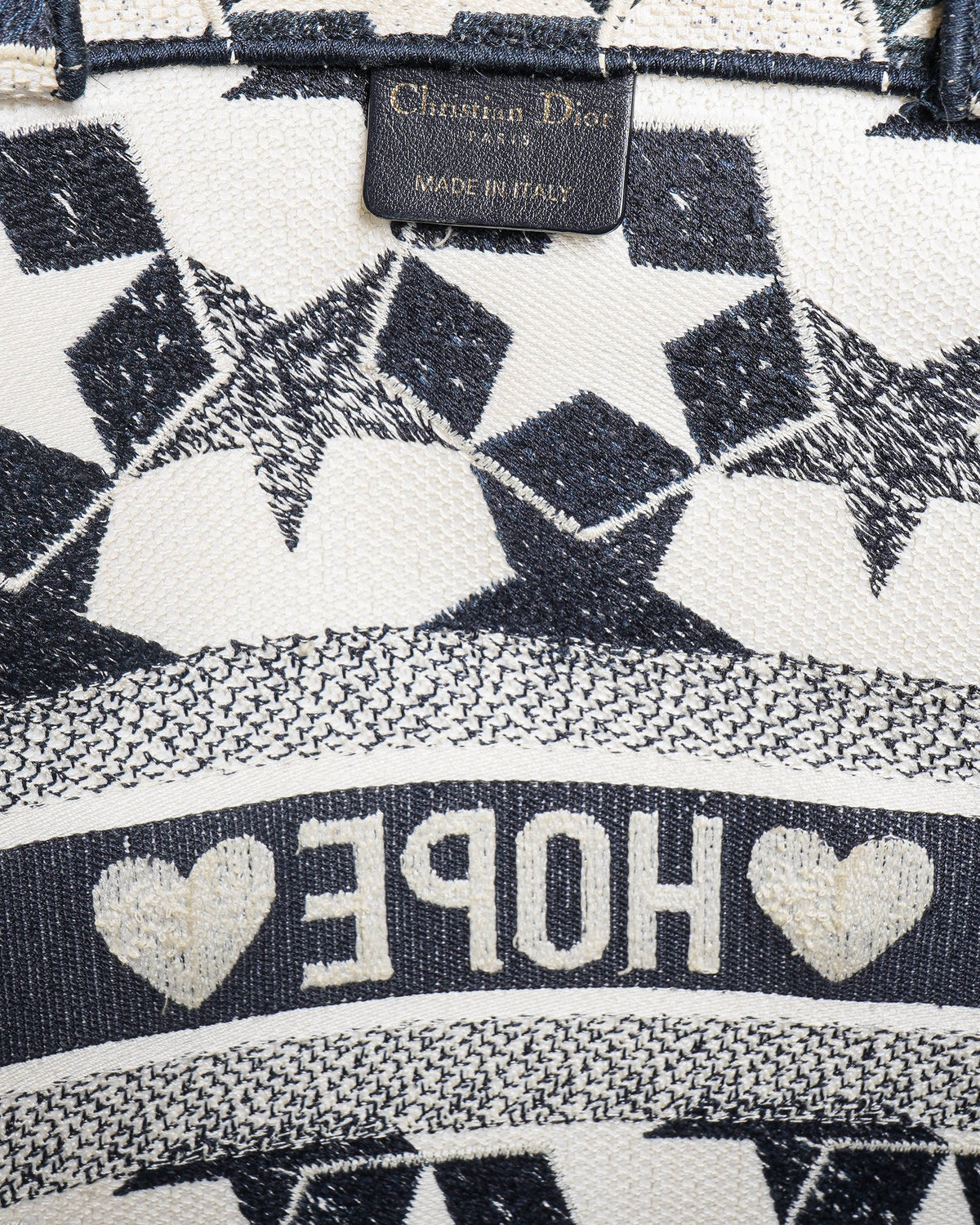 Christian Dior Book Tote in Blue and White Etoile Motif