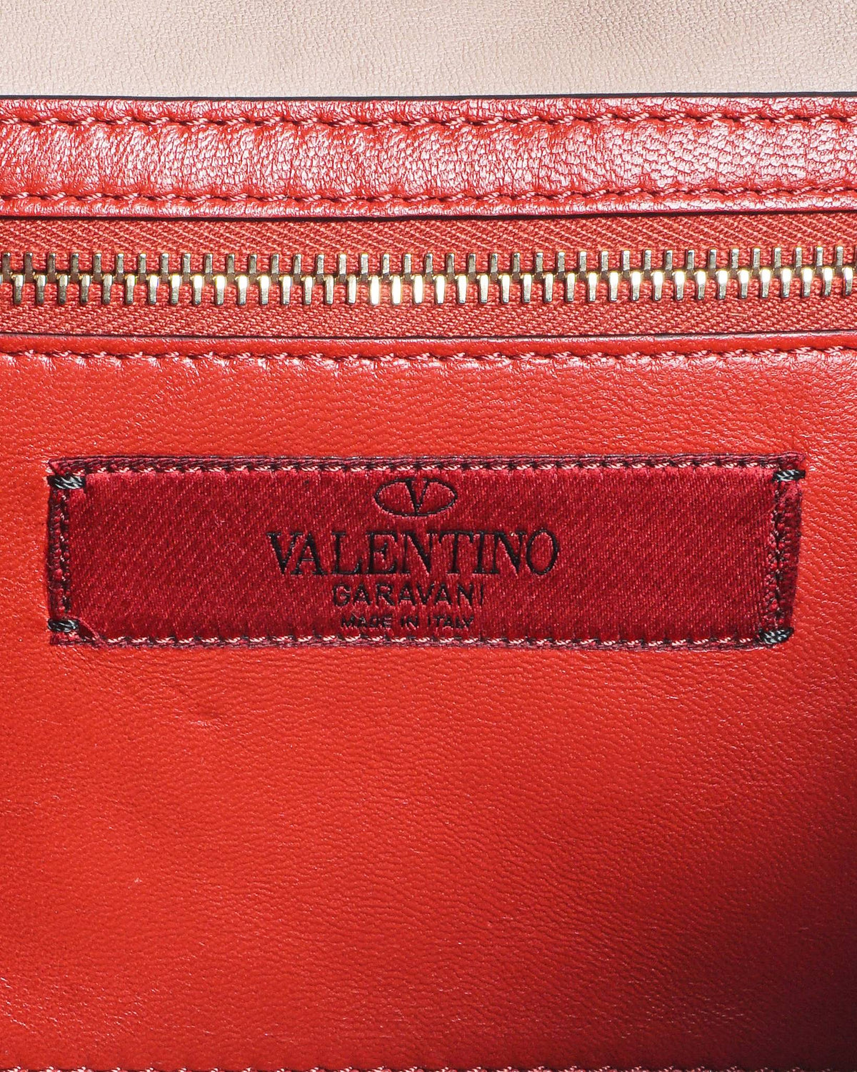 Valentino Garavani Powder Pink Rockstud Spike Wallet on Chain