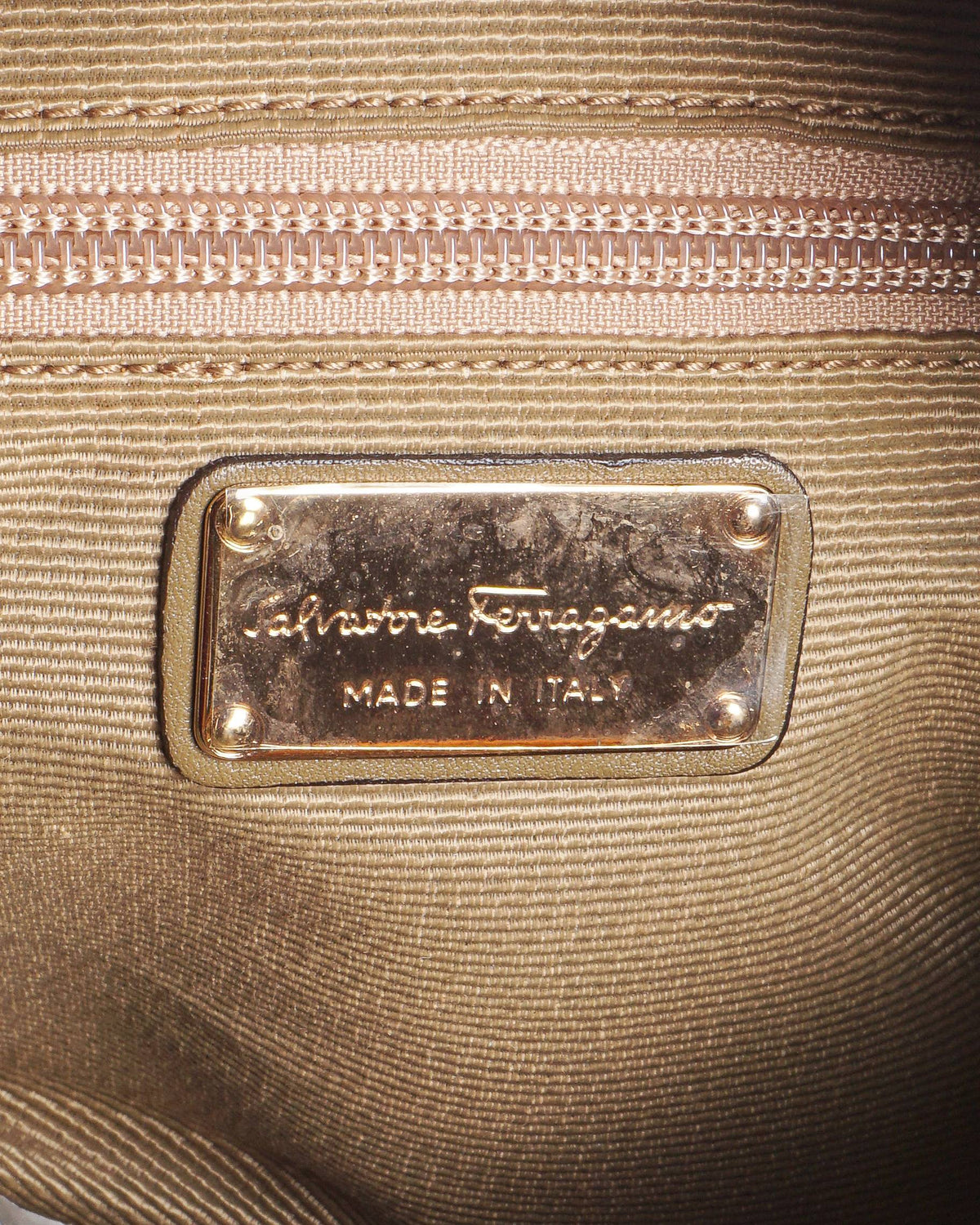 Salvatore Ferragamo Canvas & Leather Gancini Satchel