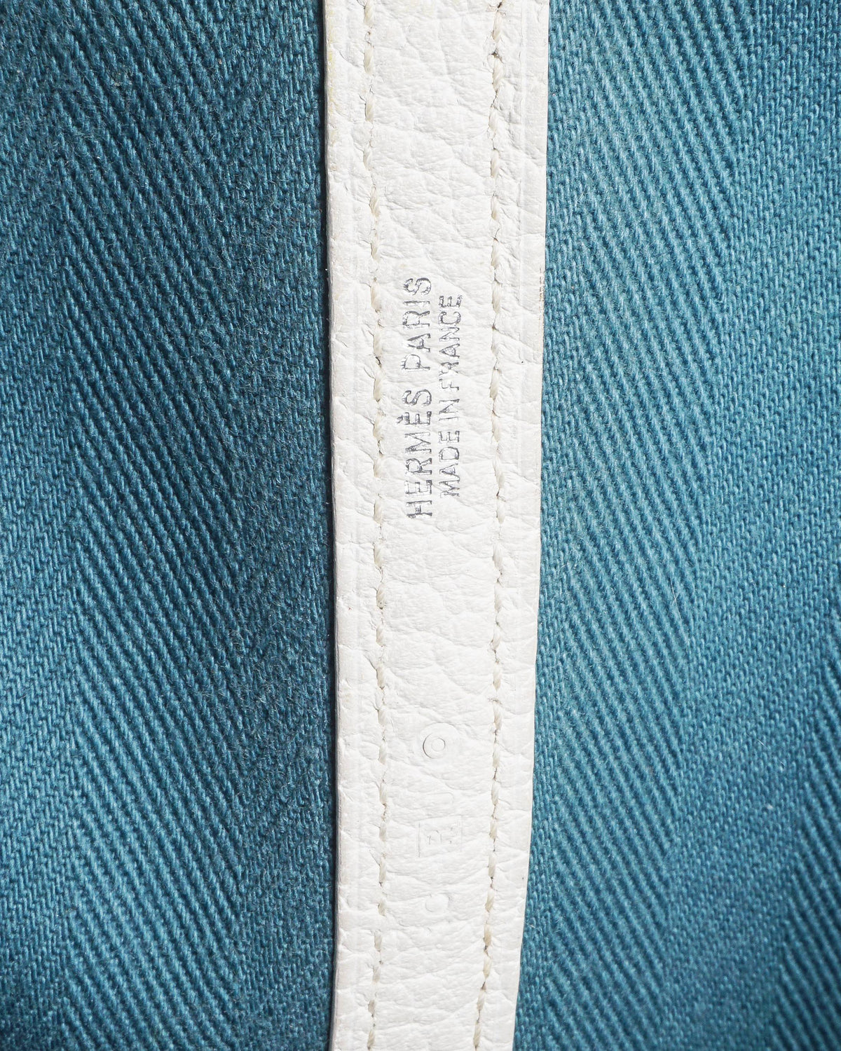 Hermès Garden Party 36 Blue Canvas & White Leather Tote