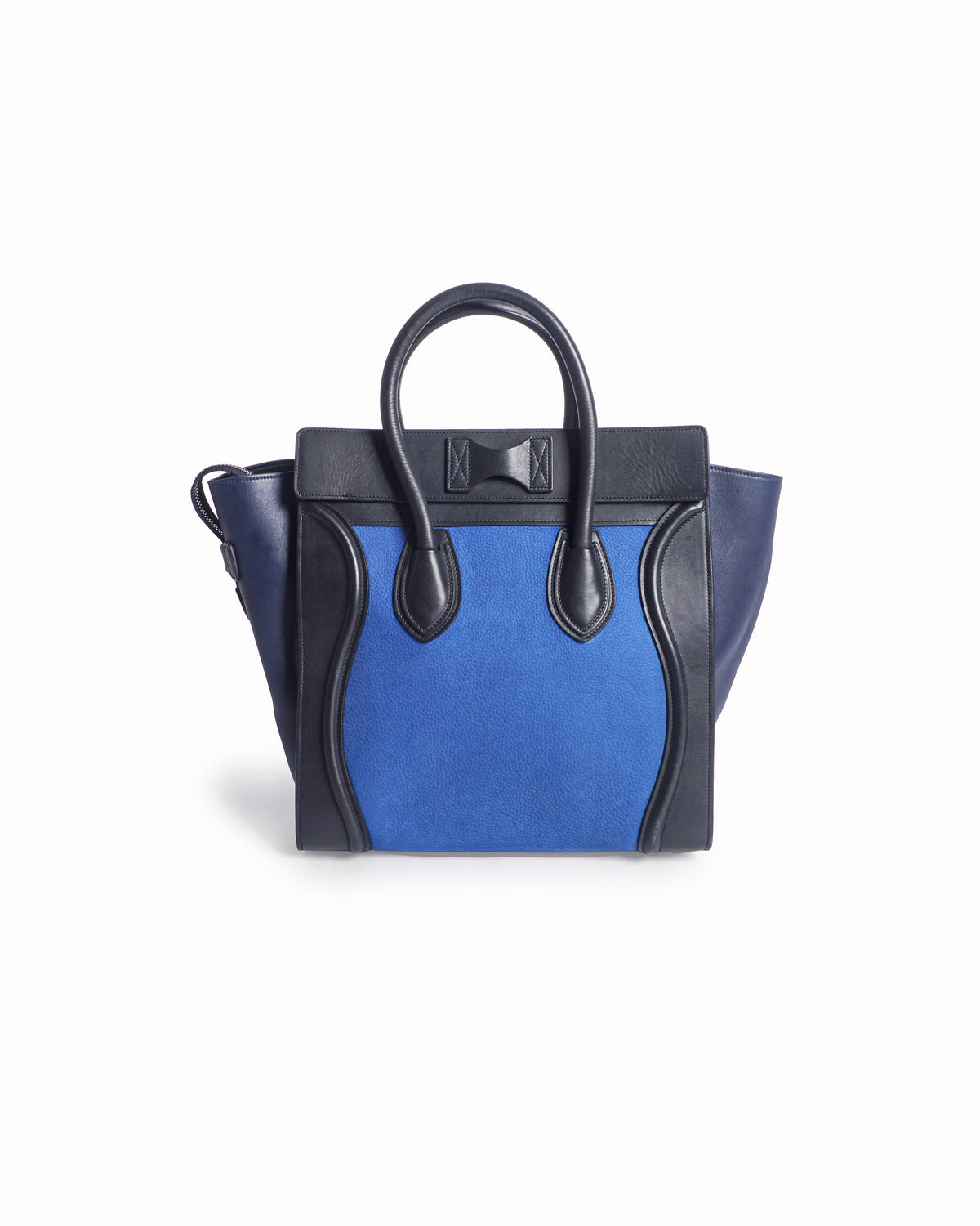 Celine Luggage Micro Tote Bag in Blue & Black Leather