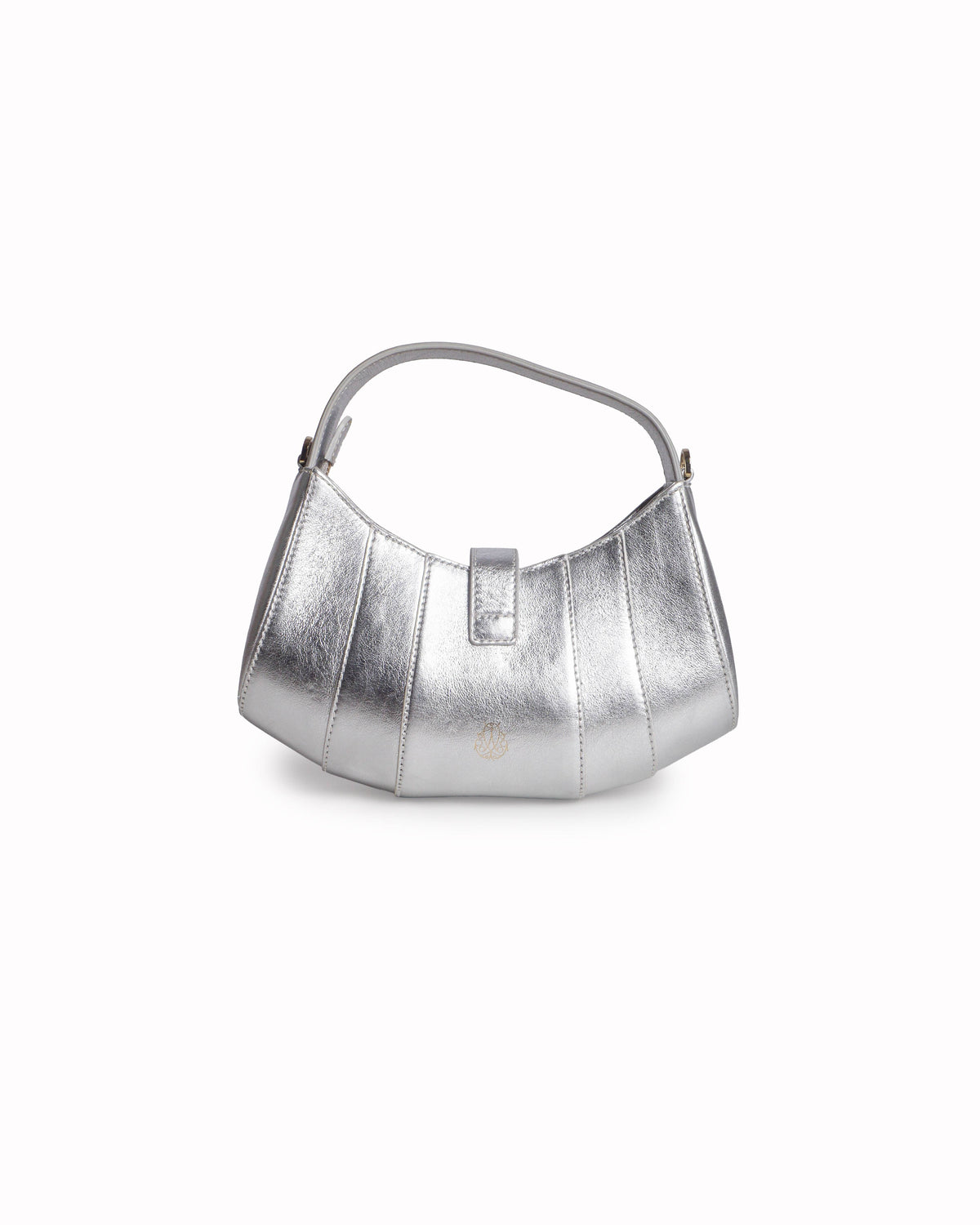 Mietis Tate Petite Silver Metallic Leather Crossbody Bag