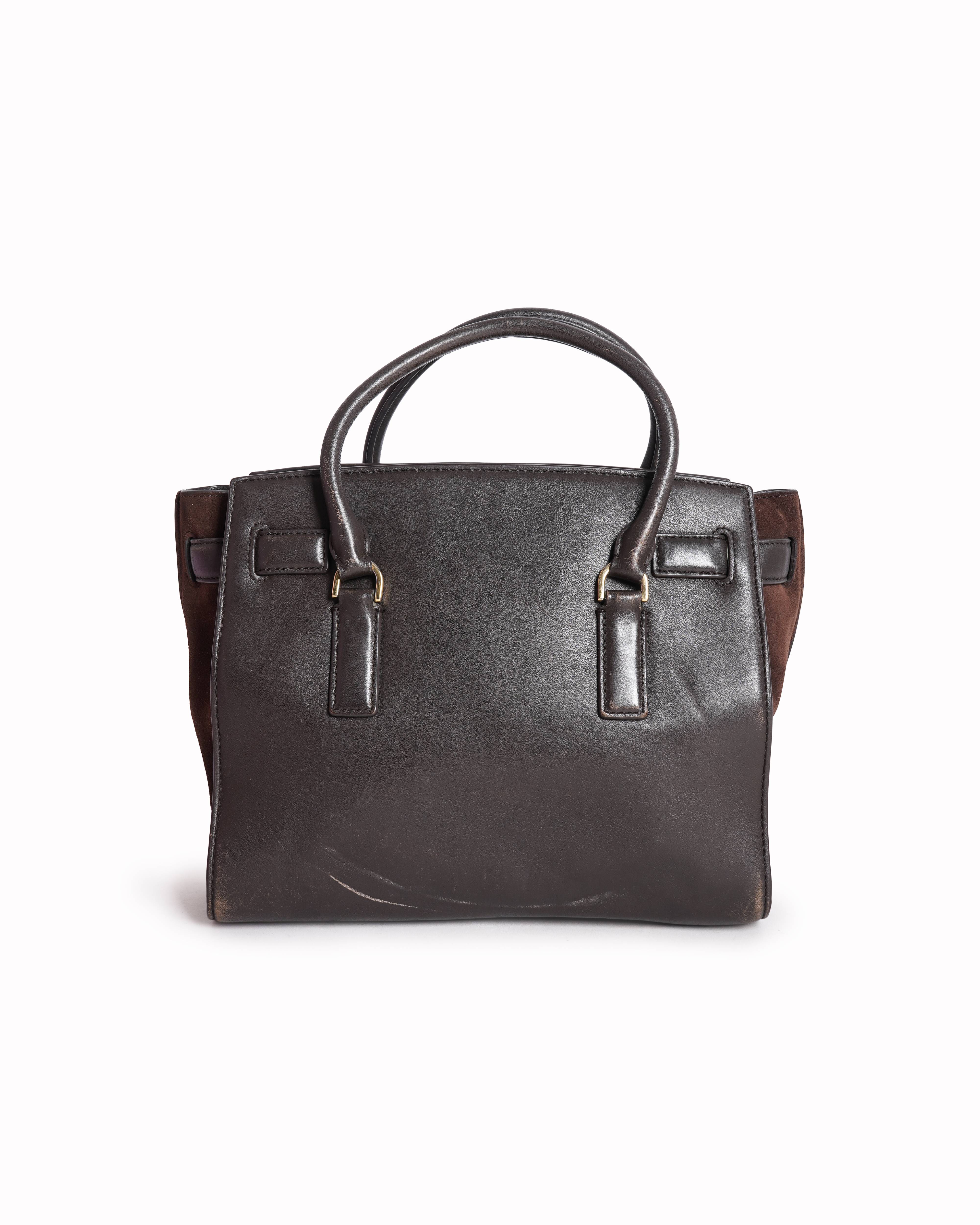 Michael Kors Hamilton Traveler Satchel Bag In Leopard Calf Hair