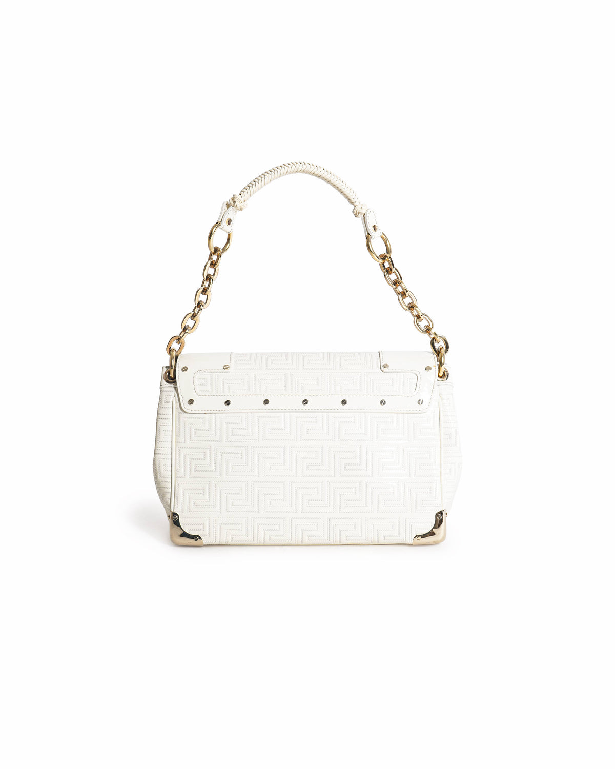 Gianni Versace Couture Quilted Greca Chain Satchel