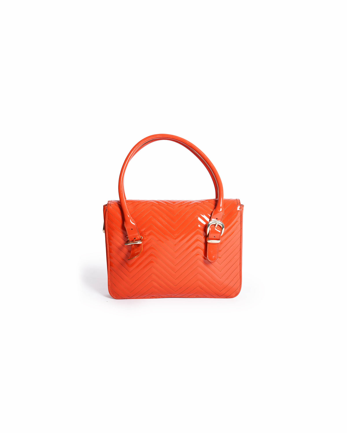 Ted Baker Orange Tote Computer Hand Bag Faux Patent leather