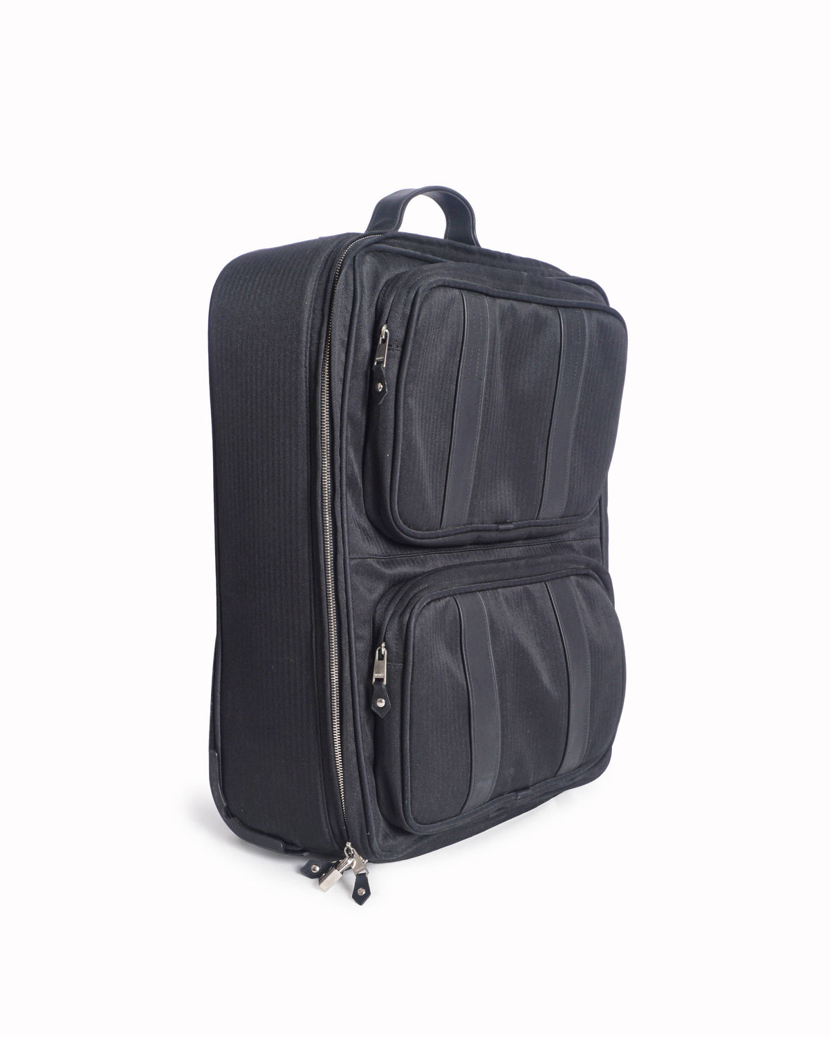 Hermès Citynews Rolling Suitcase 55 Black Canvas