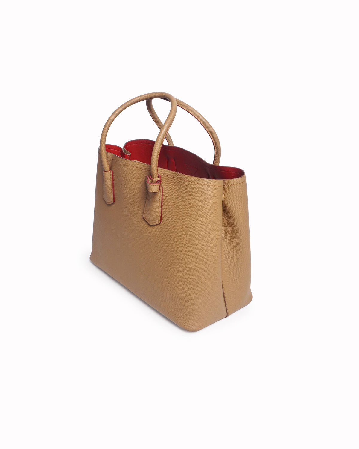 Prada Double Cuir Saffiano Leather Satchel Tote