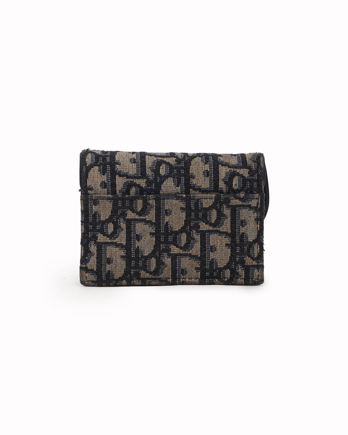 Christian Dior Oblique Jacquard Saddle Flap Card Holder Wallet