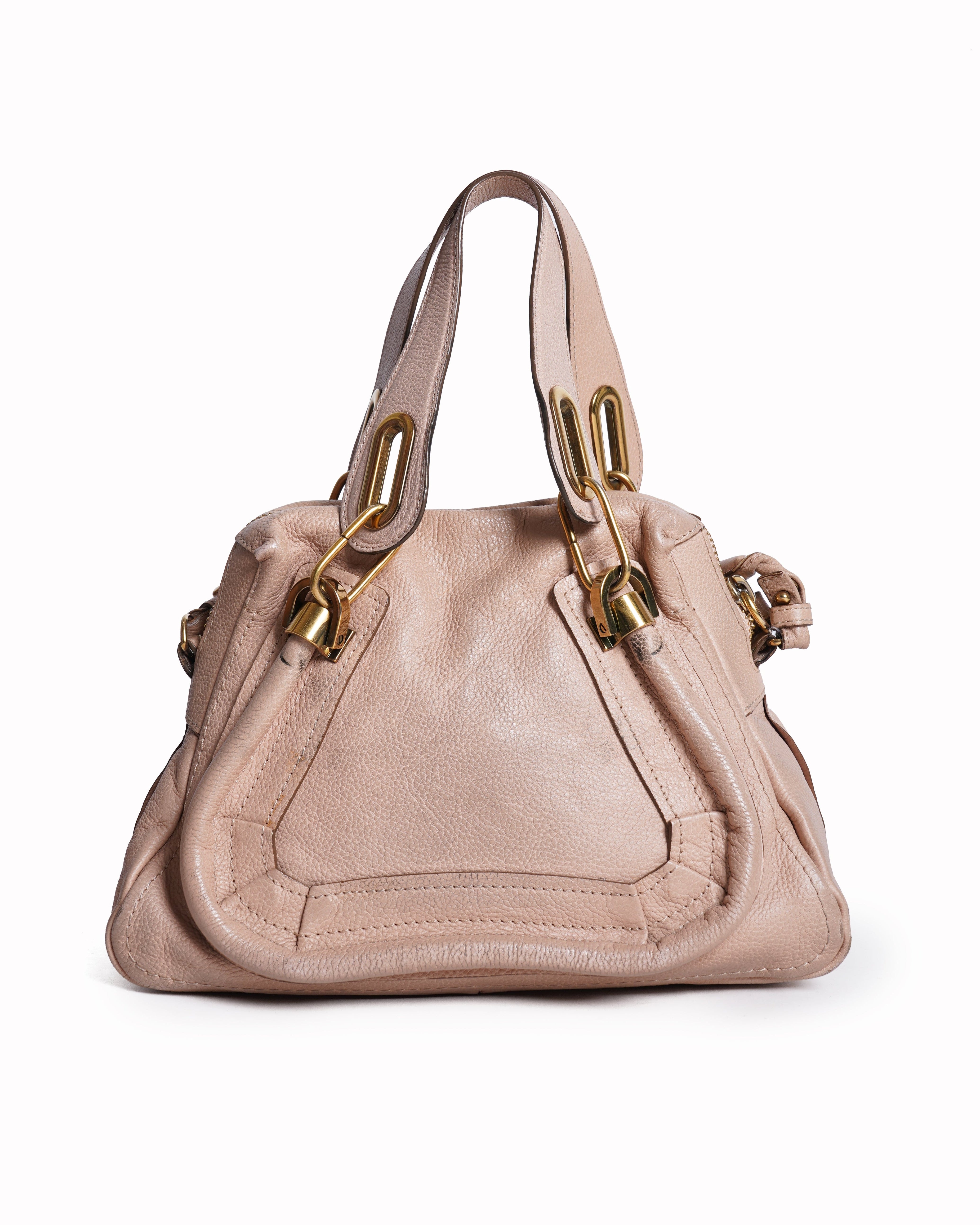 Chloé paraty small leather bag in pink