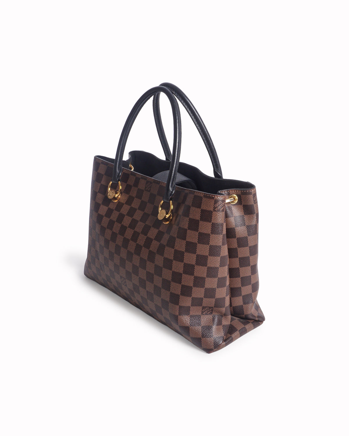 Louis Vuitton Riverside Damier Ebene Leather Tote Bag