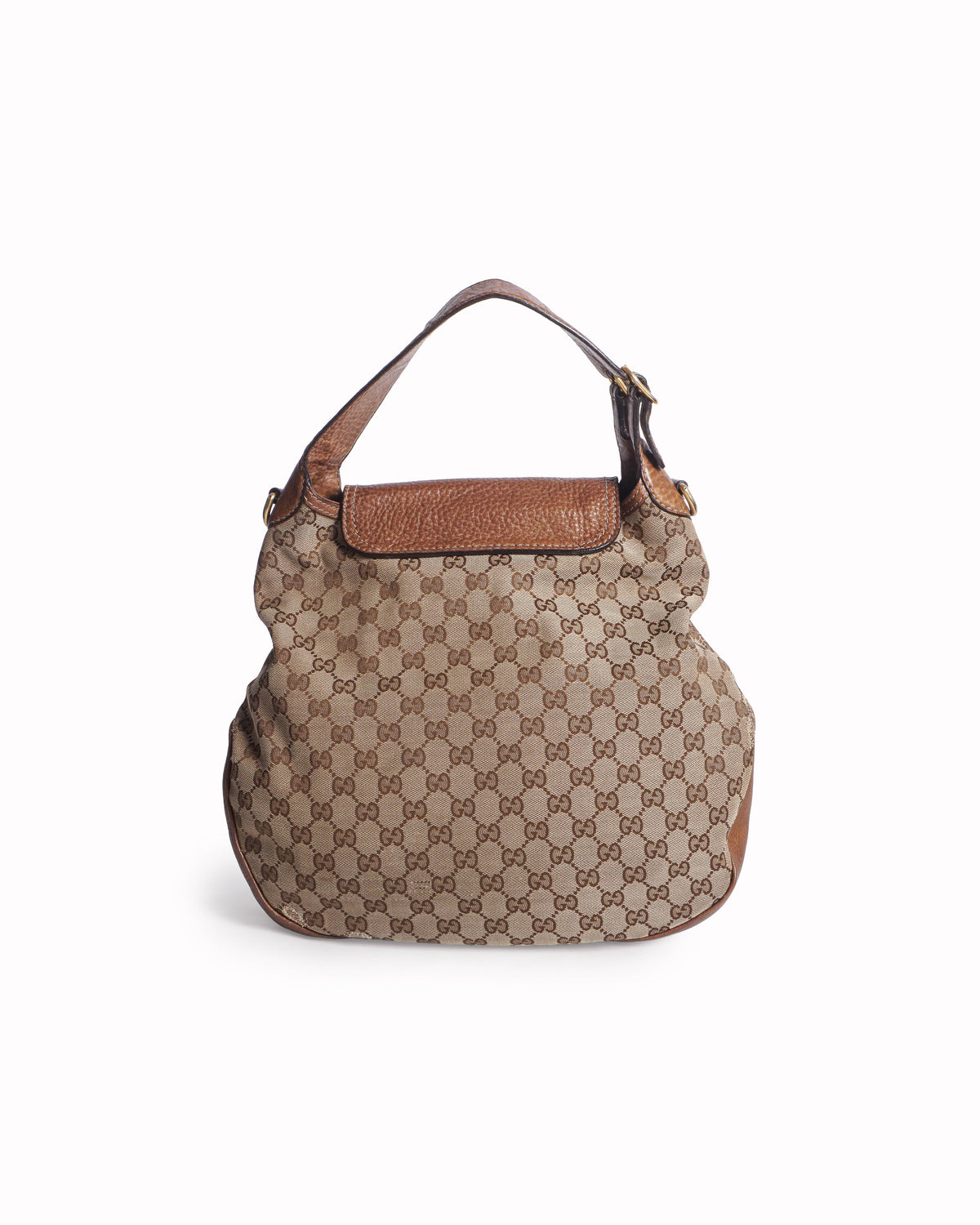 Gucci Pelham Beige GG Canvas & Leather Horsebit Bag