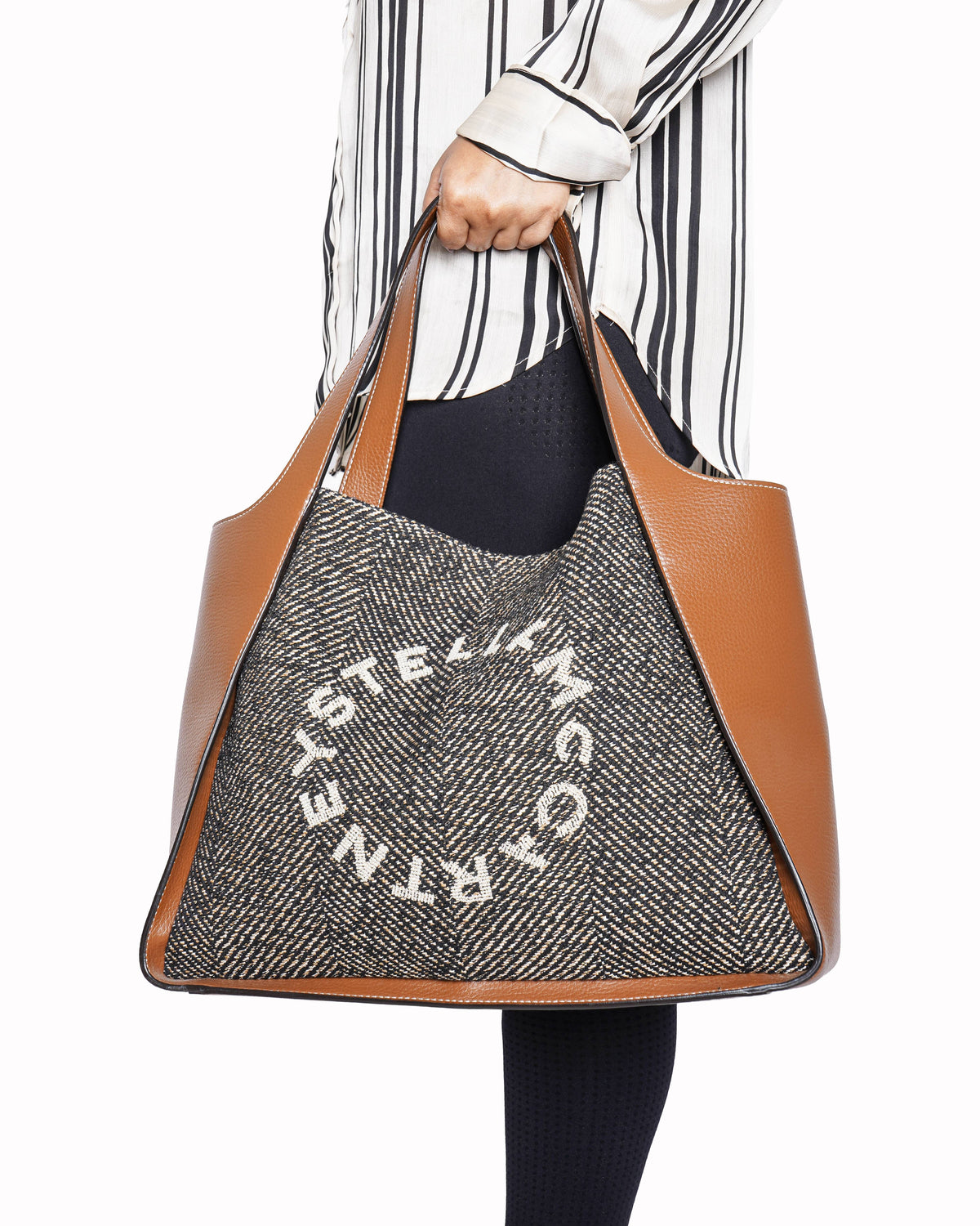 Stella McCartney 
stella logo herringbone tote bag