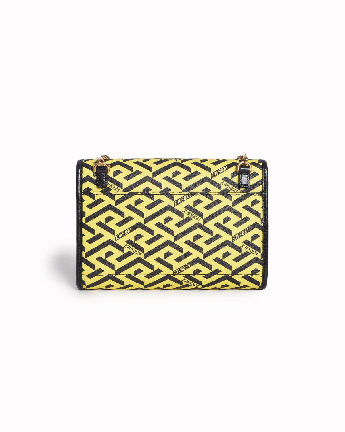 Versace La Greca Yellow & Black Chain Crossbody Bag