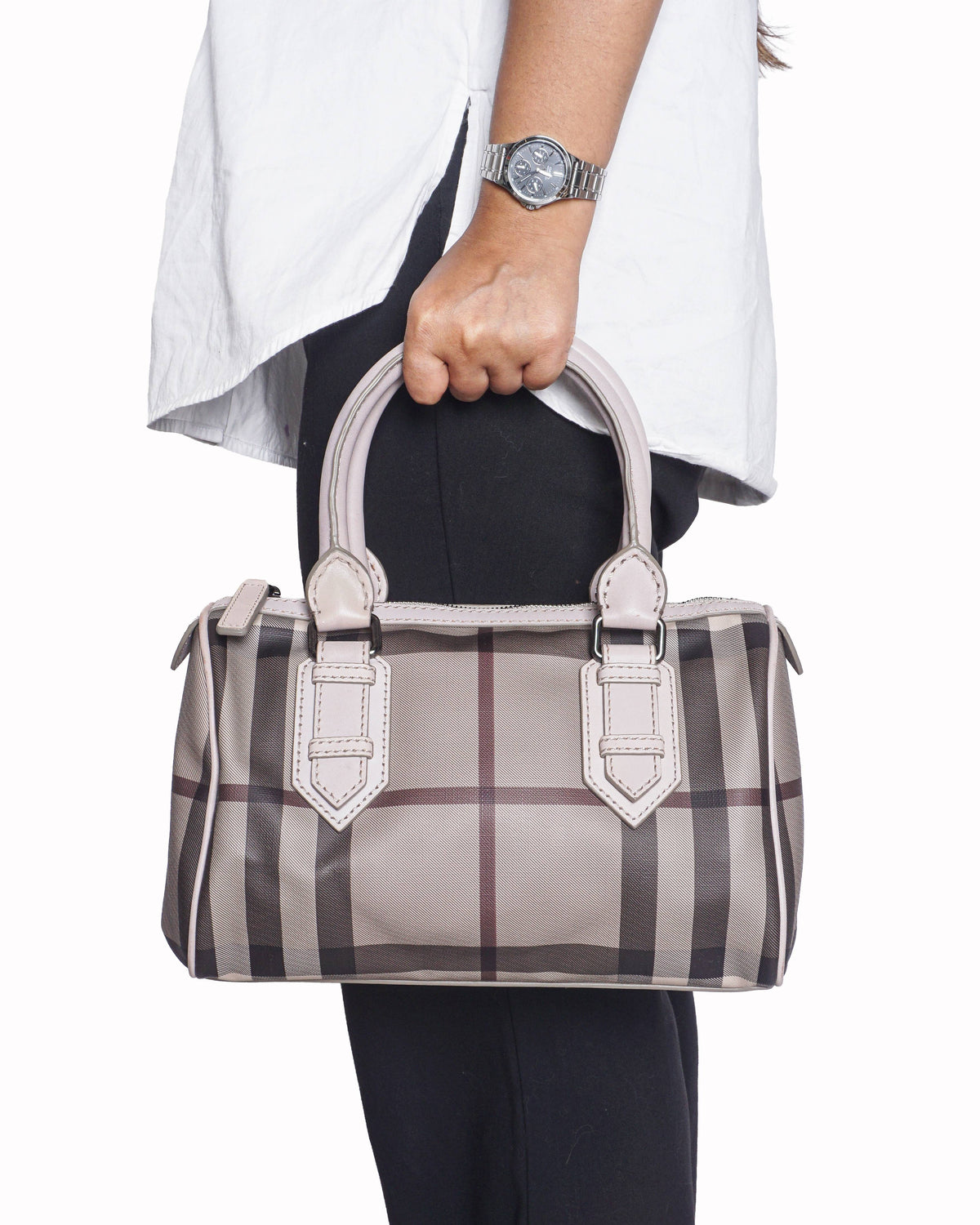 Burberry Smoked Check Chester Bowling Bag