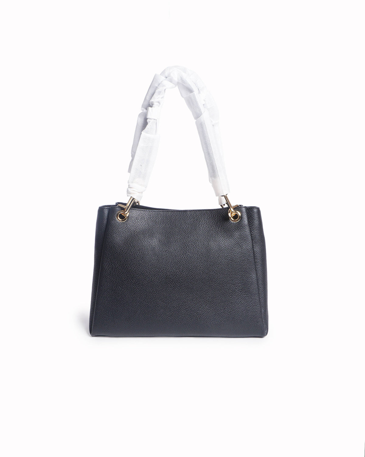Michael Kors Black Trisha Pebbled Leather Shoulder Bag