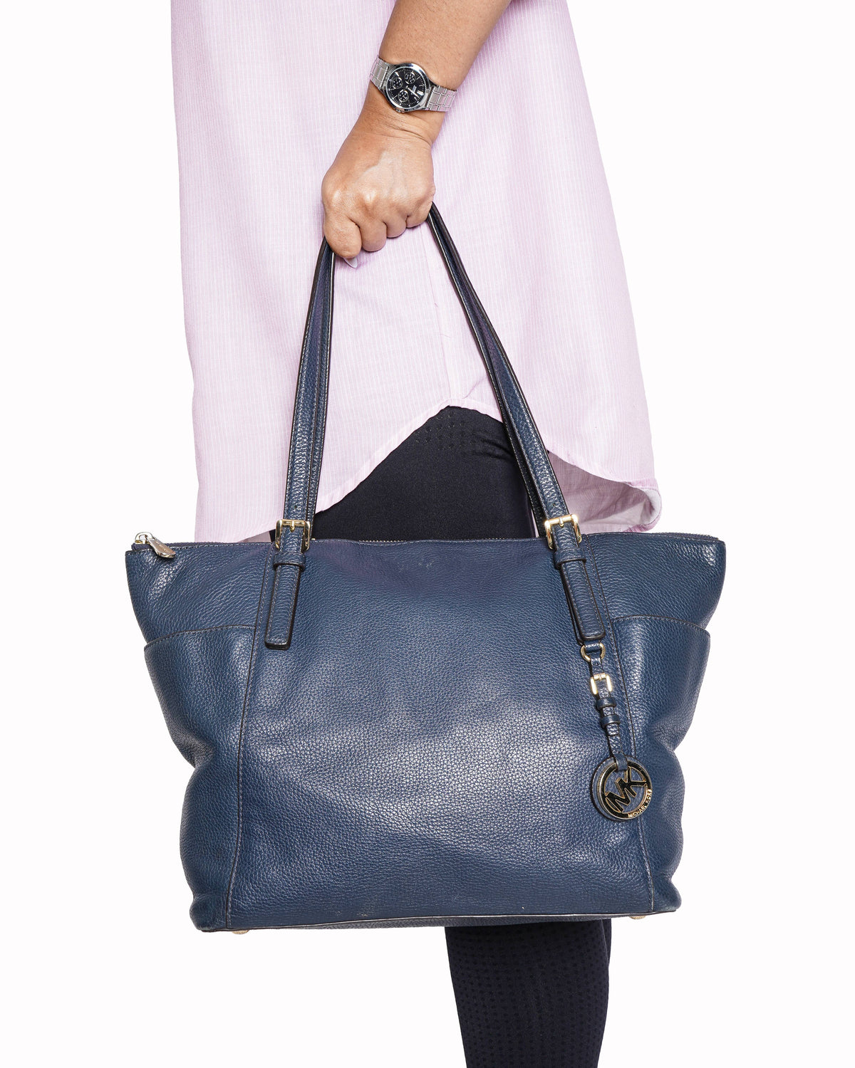 Michael Kors Midnight Navy Pebbled Leather Tote
