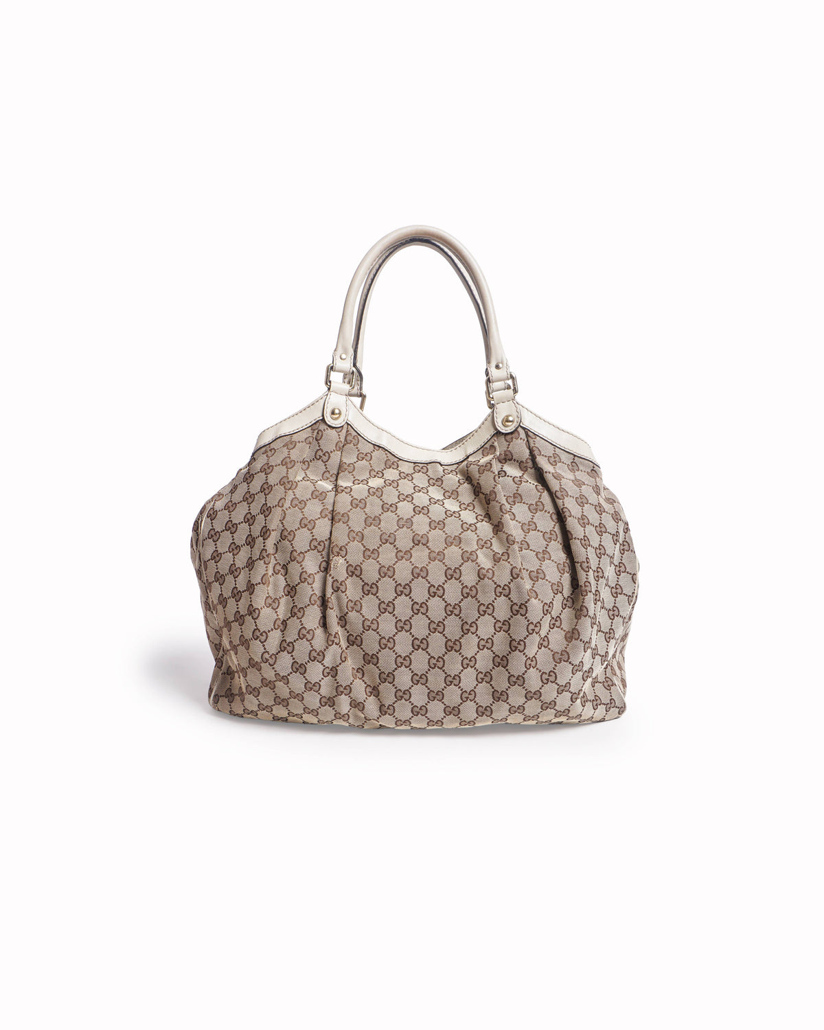 Gucci GG Canvas Large Hobo Bag Off-White Trim