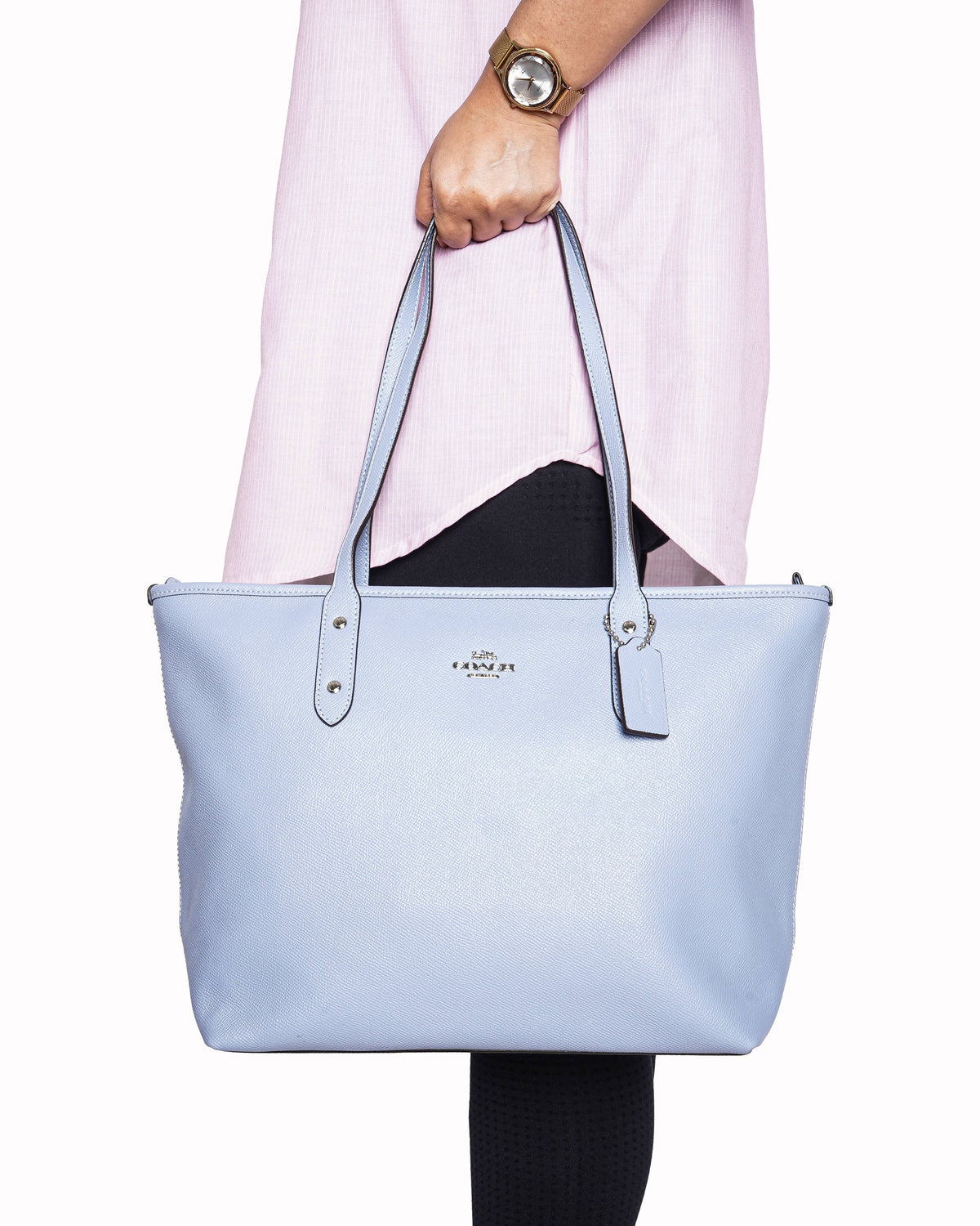 Coach City Tote In Slate Blue